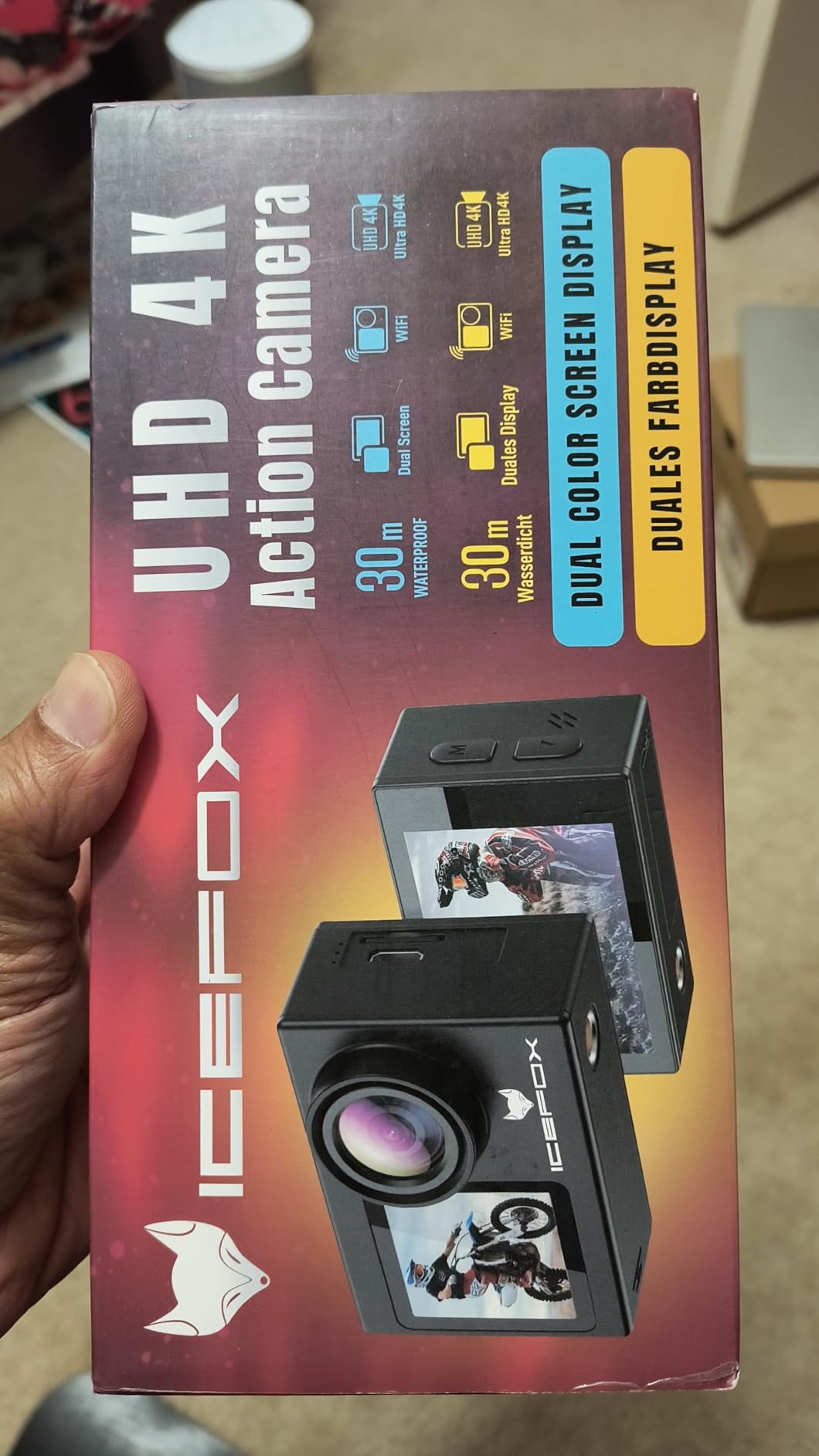 icefox Action Camera 4K 60FPS 20MP, Underwater with EIS, 5X Zoom, App Support Video & Photo Editing, Waterproof Camera WiFi Remote Control for Cycling, Swimming, and Diving customer photo 2