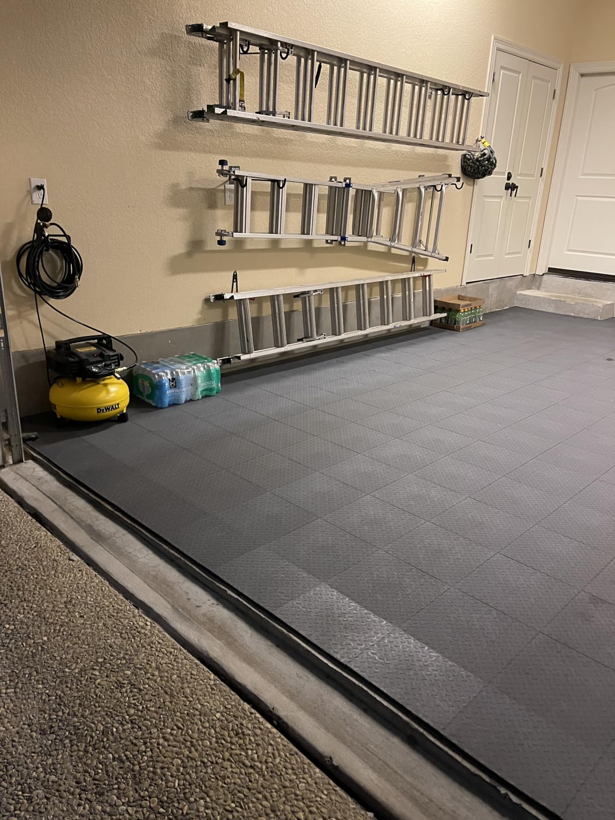 Garage Floor Tiles Interlocking Garage Flooring Tiles Pack of 48 Antislip Oil and Stain Resistant for Garages Shop Floors Basements 40000 LBS Load Capacity (Black, 12 inch x 12 inch, Non Drain Tiles) customer photo 2
