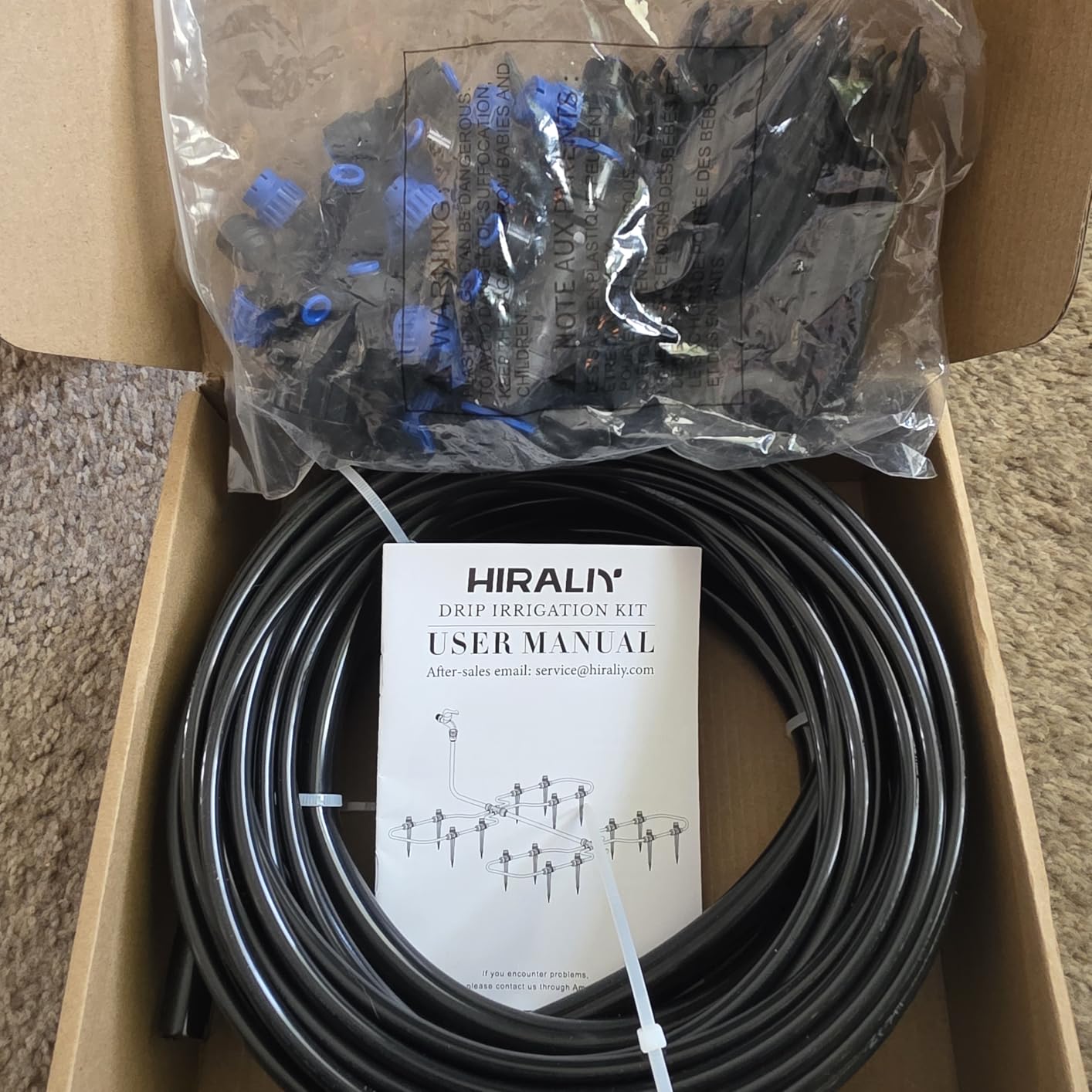 HIRALIY 220FT Drip Irrigation Kit for Large Garden, Quick Connect Garden Watering System with 33FT 15mm Hose, 36 Adjustable Drippers for Raised Beds, Vegetable Garden, Greenhouse customer photo 2