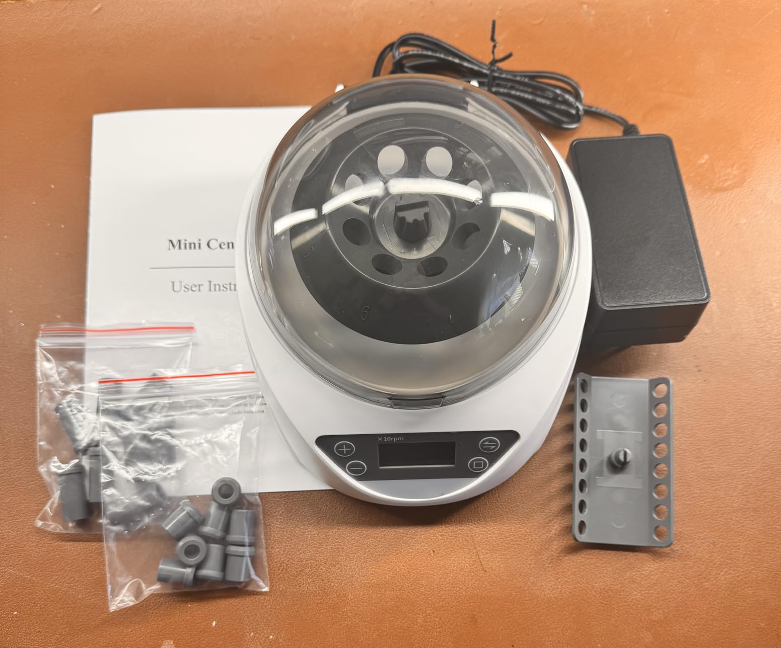 Lab Mini Centrifuge Machine LCD Display 100-12000RPM Speed Control 1-99min Timer Max 7245xg RCF Lab Benchtop Centrifuge with 2 Rotors for 8 x 0.2/0.5/1.5/2.0ml & 2x8x0.2mL Strips, 100-240V customer photo 1