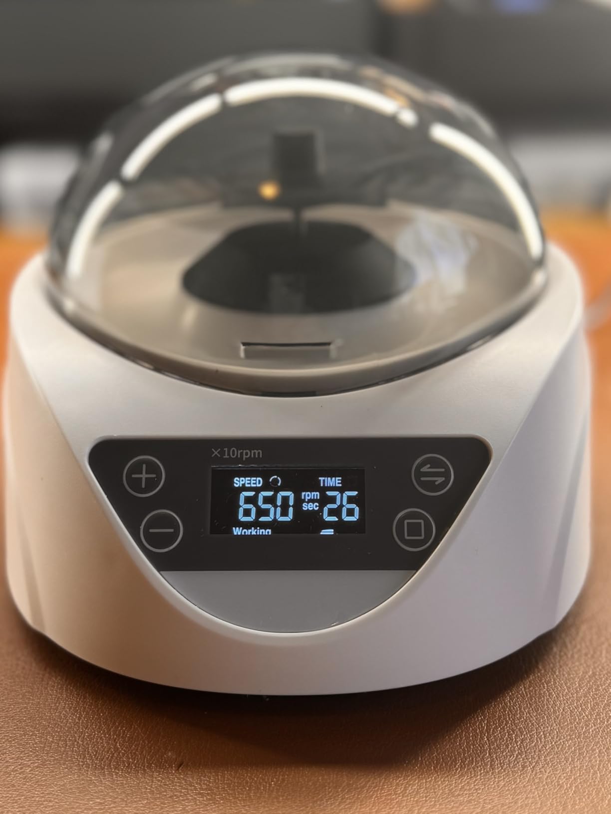 Lab Mini Centrifuge Machine LCD Display 100-12000RPM Speed Control 1-99min Timer Max 7245xg RCF Lab Benchtop Centrifuge with 2 Rotors for 8 x 0.2/0.5/1.5/2.0ml & 2x8x0.2mL Strips, 100-240V customer photo 2