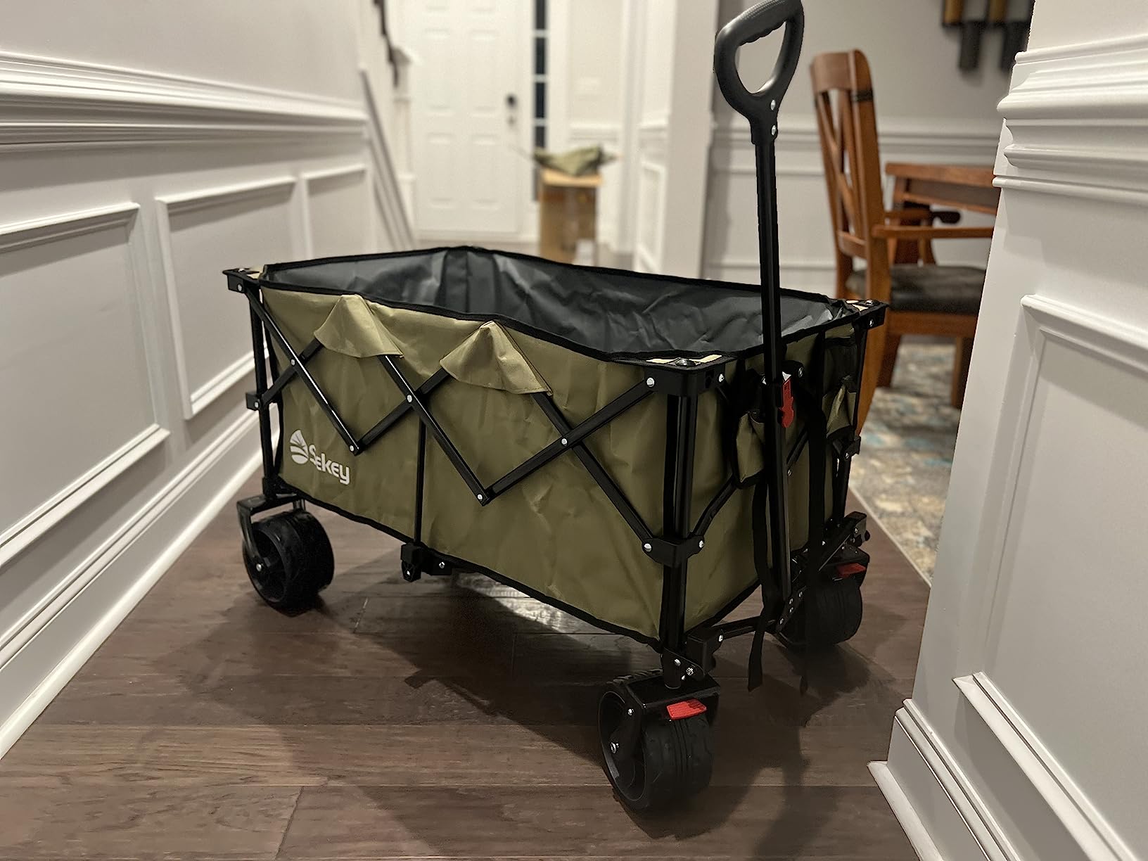 Sekey 1400lbs Garden Dump Cart for Lawn & Landscaping, Towable Utility Wagon with Quick-Release Dumping, 10
