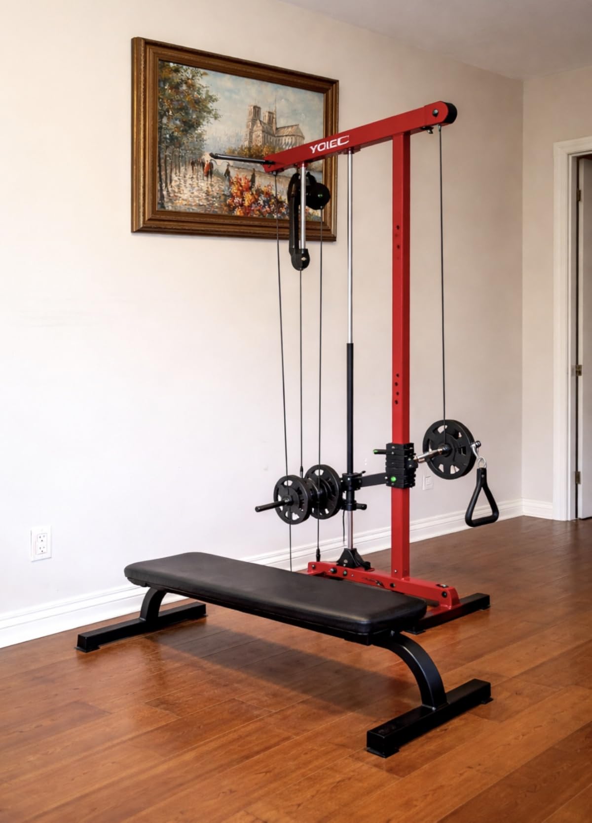 YOLEO Cable Machine Home Gym 2 in 1, Rowing Machine & LAT Pulldown Station, Smooth Pulley System Power Cage with More Training Attachment customer photo 2