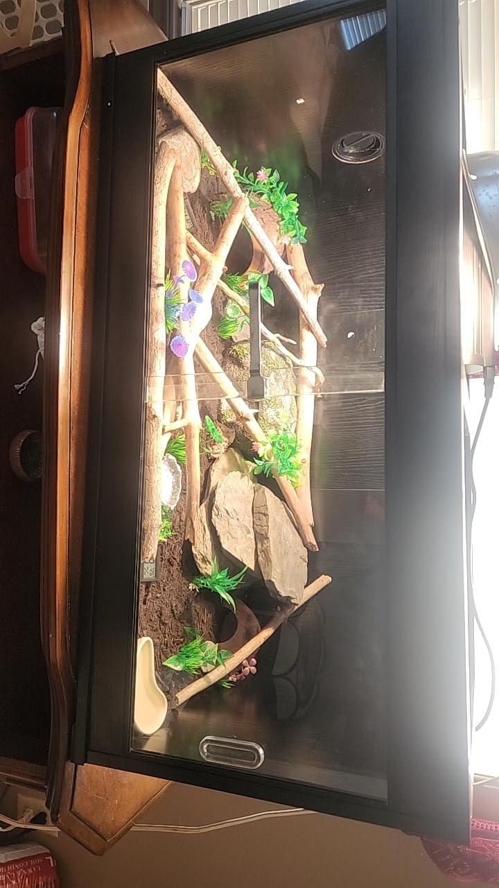 unipaws 50 Gallon Reptile Tank, Front Opening Leopard Geckos Enclosure Terrarium with Sliding Doors, Top Ventilation, Stackable Black Cage for Lizards customer photo 1
