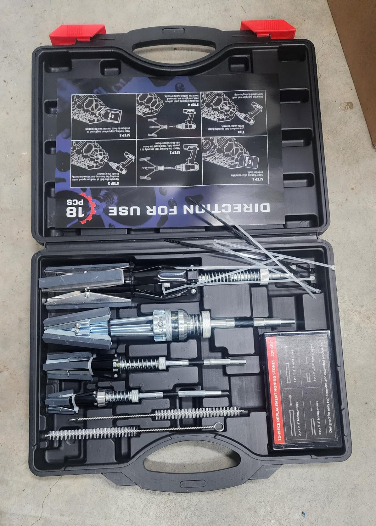 Kolvoii Cylinder Hone Tool Set, Adjustable Engine Cylinder Honing Tool for 1
