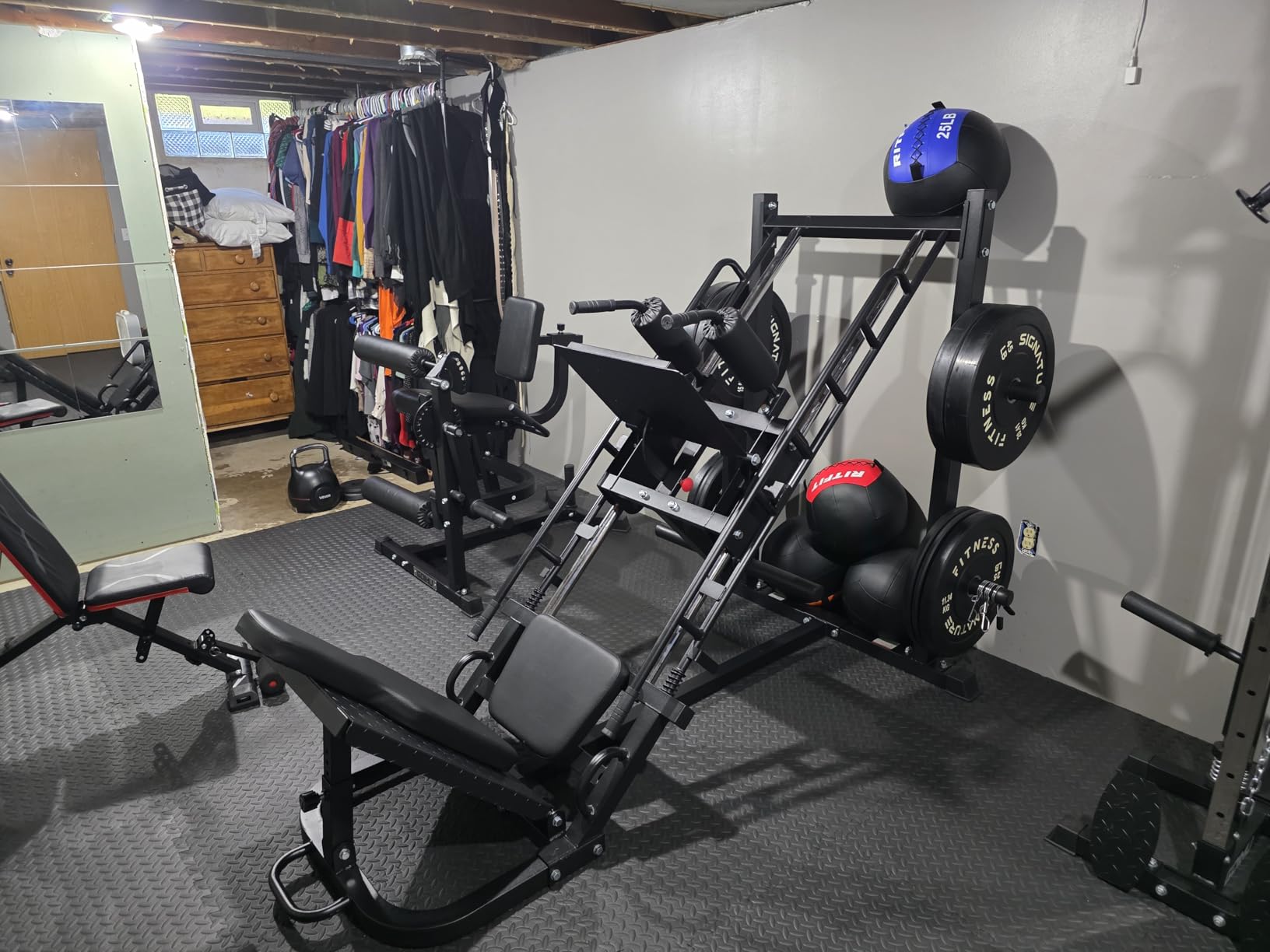 Dripex Leg Press Hack Squat Machine Combo for Home Gym, Adjustable Leg Press Machine for Full Lower Body Workout, Upgraded Leg Press with Transport Wheels and Weight Storage, Weight Plates Not Included customer photo 1