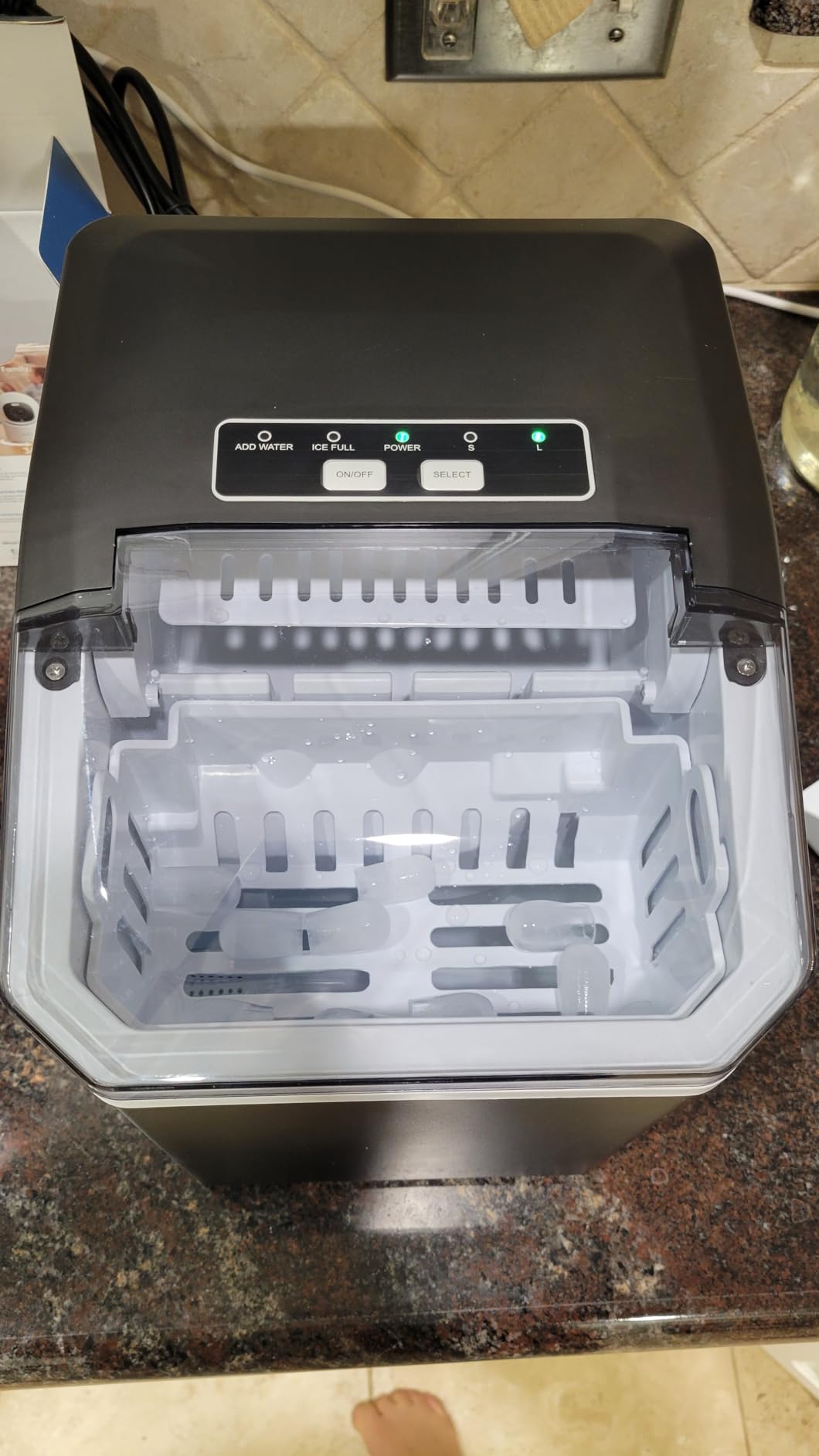 inoviva Nugget Ice Maker Countertop, 40lbs/24H Soft Chewable Pellet Ice Machine with Self-Cleaning, Sonic Ice Maker for Home Kitchen, Office - Black Stainless customer photo 2