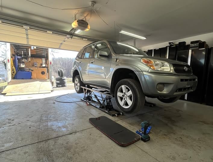 Albott 5000 LBS Portable Car Lift, Q355B Steel Quick Jack for Home Garage, 20.1