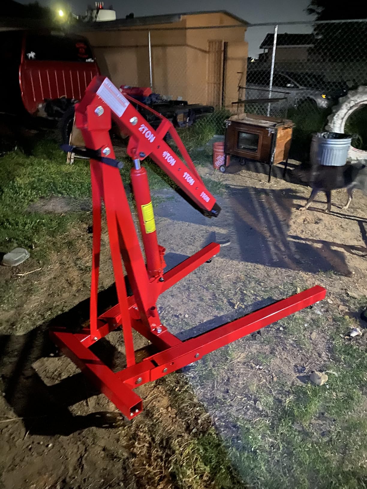 GarveeTech Engine Hoist with Lever, 2 T 4000 Lbs Heavy Duty Folding Cherry Picker Engine Lift Hydraulic Tilting Engine Shop Crane with 6 Iron Caster Wheels Telescopic Boom Hitch, Black customer photo 1