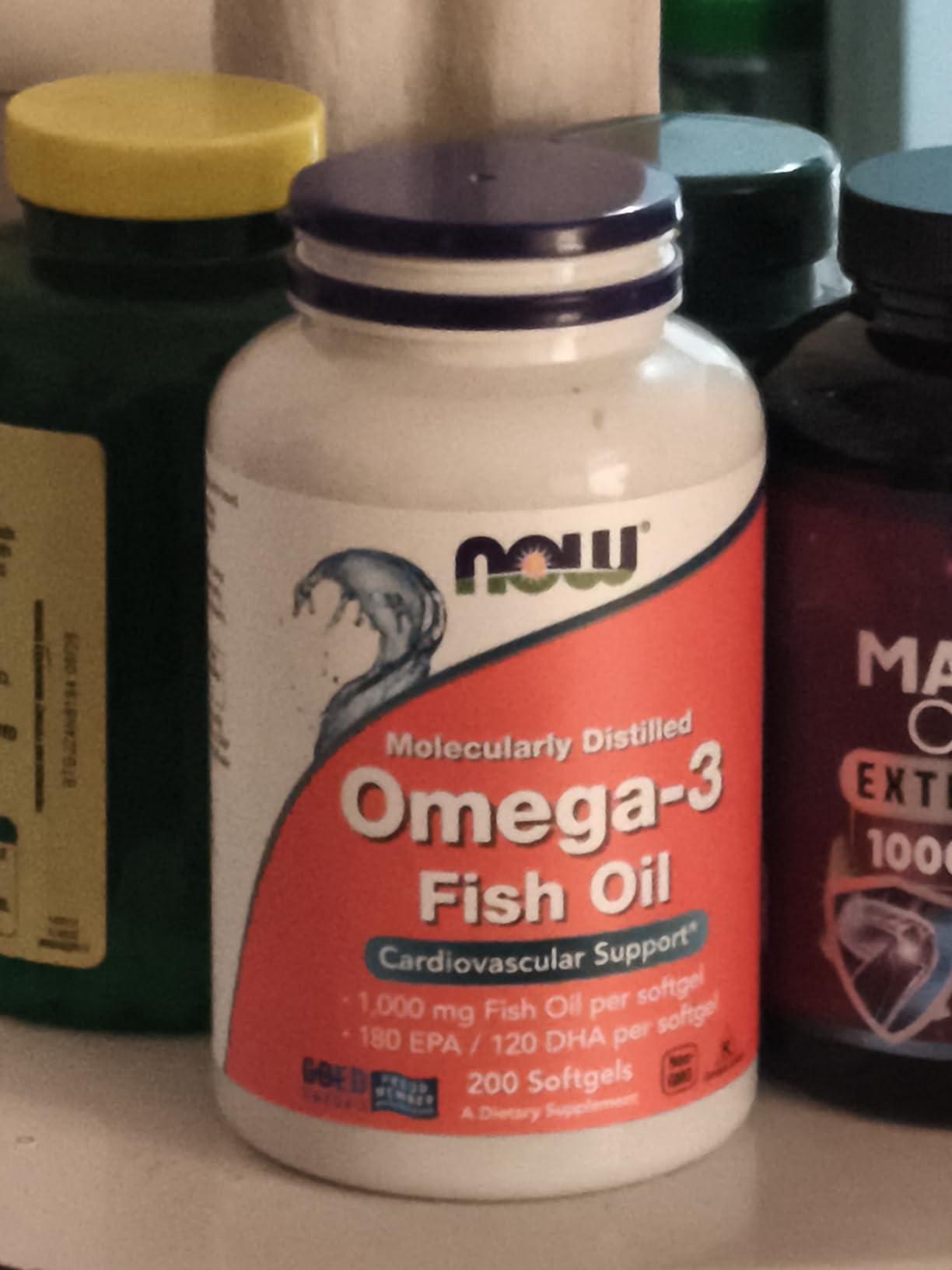 NOW Foods Supplements, Omega-3 180 EPA / 120 DHA, Molecularly Distilled, Cardiovascular Support, 200 Softgels customer photo 2