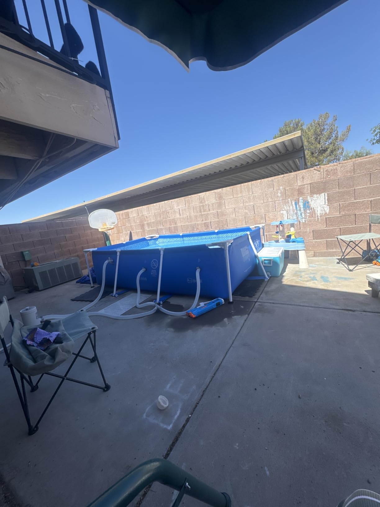 INTEX Rectangular Frame 9 ft 10 in x 6 ft 6.75 in x 29.5 in Above Ground Pool, Swimming Pool with Steel Frame, Pump Not Included customer photo 1