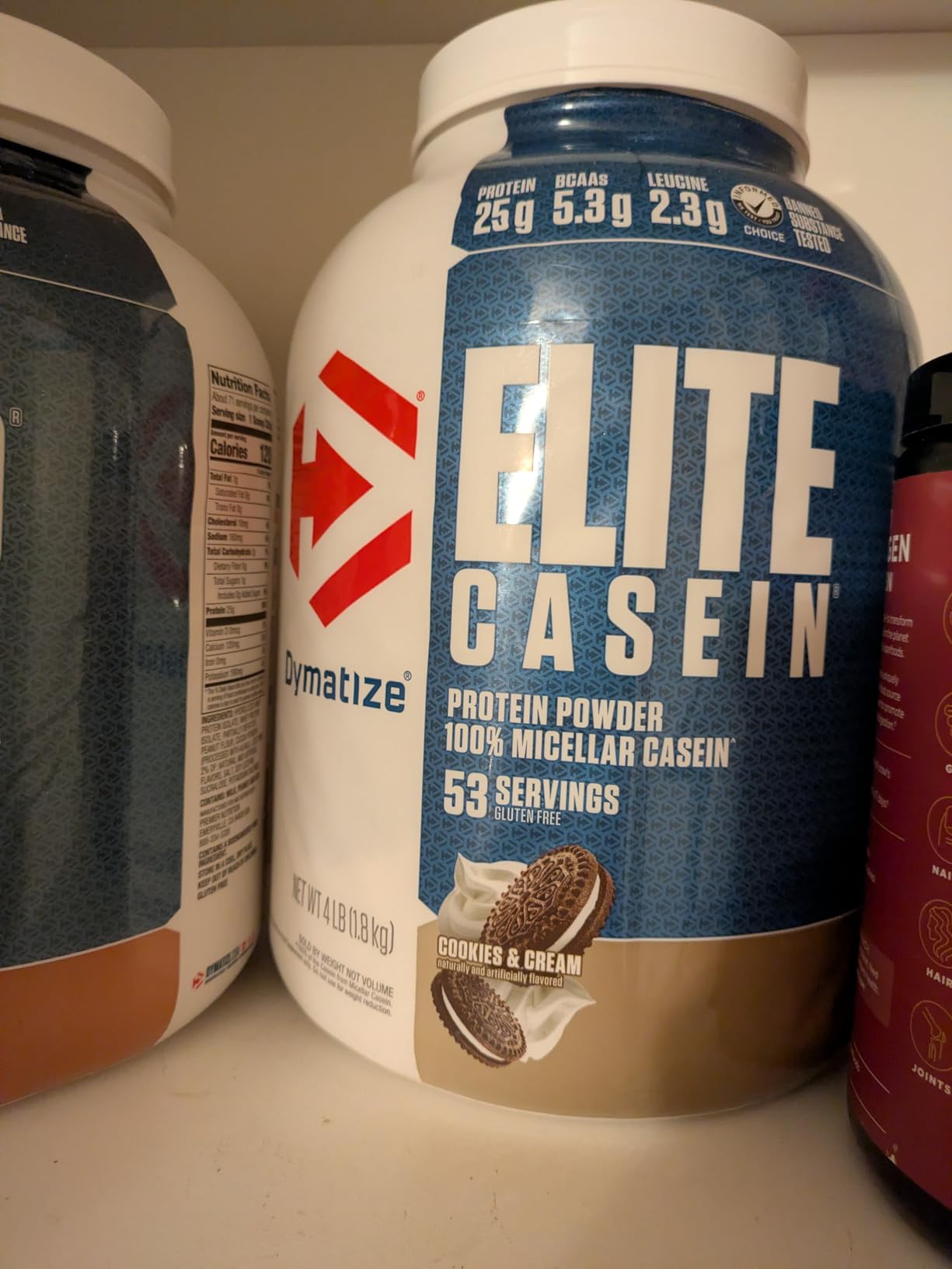 Dymatize Elite Casein Protein Powder, Cookies & Cream, 100% Micellar Casein, 25g Protein, 5.4g BCAAs, Slow Absorbing for Overnight Muscle Recovery, 4 lb (53 Servings) customer photo 1
