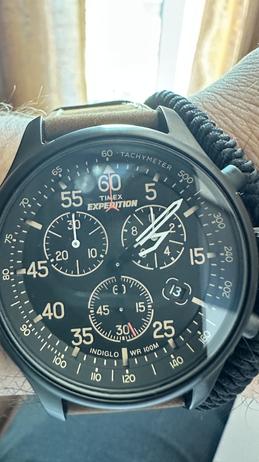 Timex Expedition Field Chronograph 43mm Men's Analog Watch | INDIGLO Backlight | Durable Comfortable Adjustable Strap | Rugged Outdoor Watch | 100M Water Resistance customer photo 2