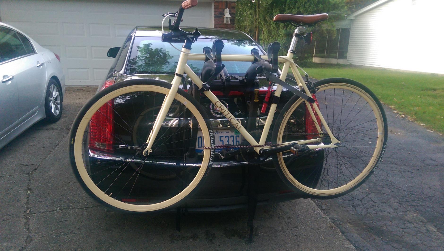 Saris Bones Car Trunk Bicycle Rack Carrier, Mounts 2 Bikes, Black - Durable, Rust-Free, Anti-Sway Straps, Fits Most Vehicles, Made in USA, Arc-Based Design customer photo 2