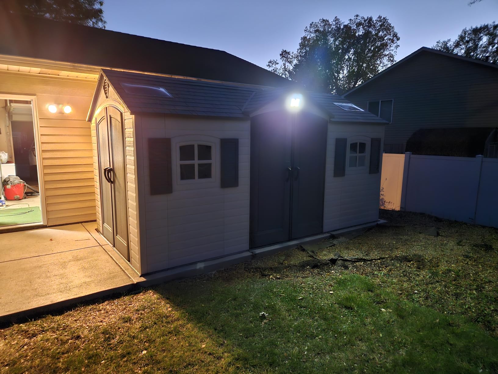 Lifetime 15x8 Ft. Dual-Entry Outdoor Storage Shed, Steel-Reinforced, UV-Protected, Weather-Resistant Backyard Garden Shed with Skylights, Windows & Shelving, Desert Sand customer photo 2