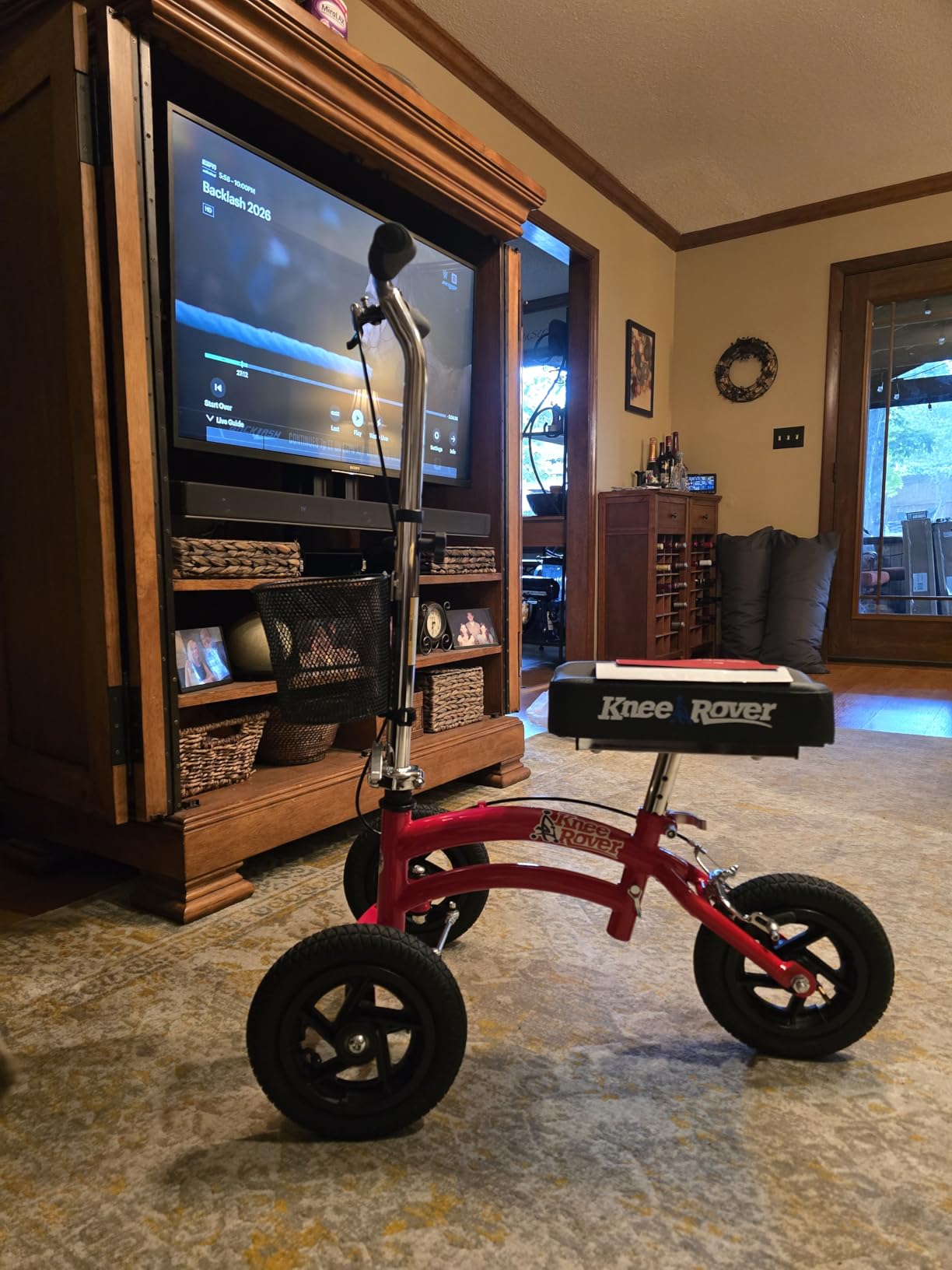 KneeRover Original Steerable All Terrain Knee Scooter - Heavy Duty Foldable Knee Walker & Mobility Aid for Adults with Adjustable Handlebar and Large Wheels (Blue) customer photo 1