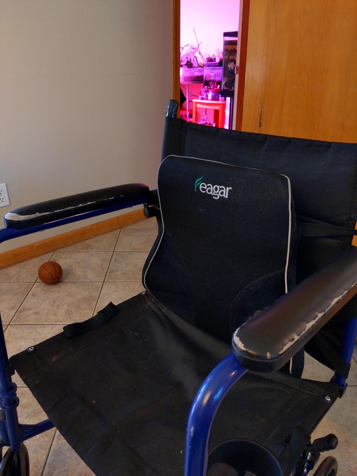 ProBasics Transport Wheelchair Lightweight Foldable with 19 inch Seat - Folding Transport Chair with Foot Rests customer photo 2