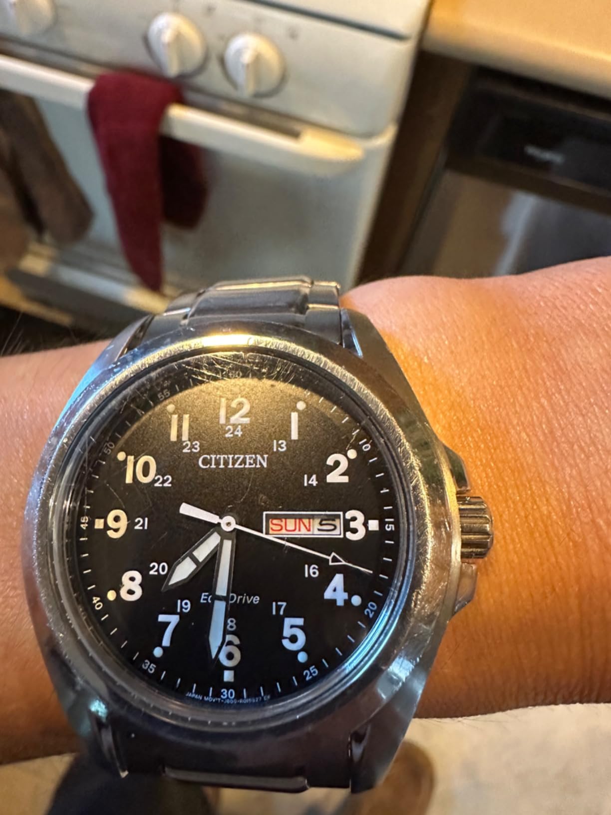 Citizen Men's Eco-Drive Weekender Garrison Field Watch, Stainless Steel, Black Dial, Arabic Markers, Luminous, 43mm (AW0050-82E) customer photo 2