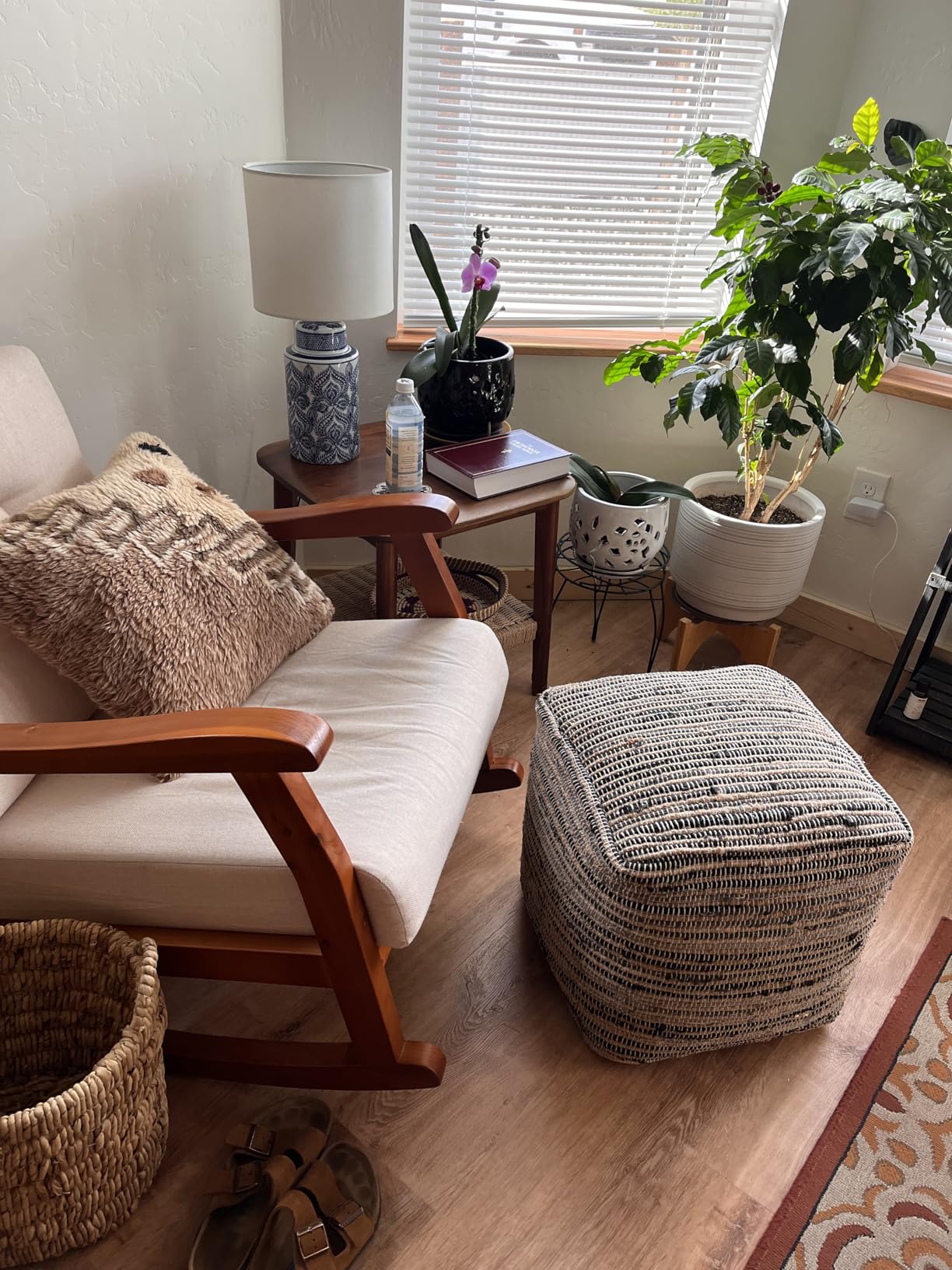Signature Design by Ashley Absalom Hemp Pouf, 16 x 16 Inches, Multicolored customer photo 1