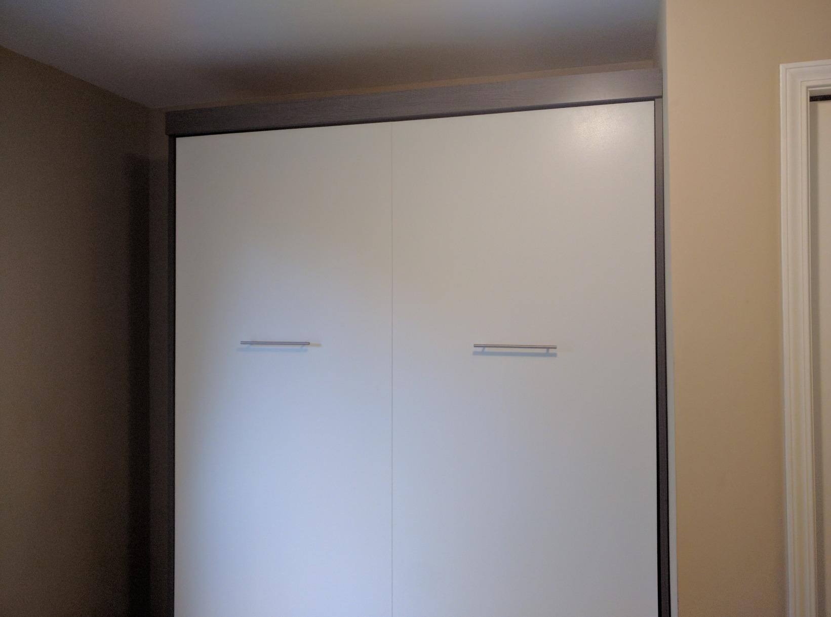 Bestar Nebula 65W Queen Size Murphy Bed in White, Sleeping Arrangement for Multipurpose Area, Bedroom, Guest Room, or Living Room customer photo 2