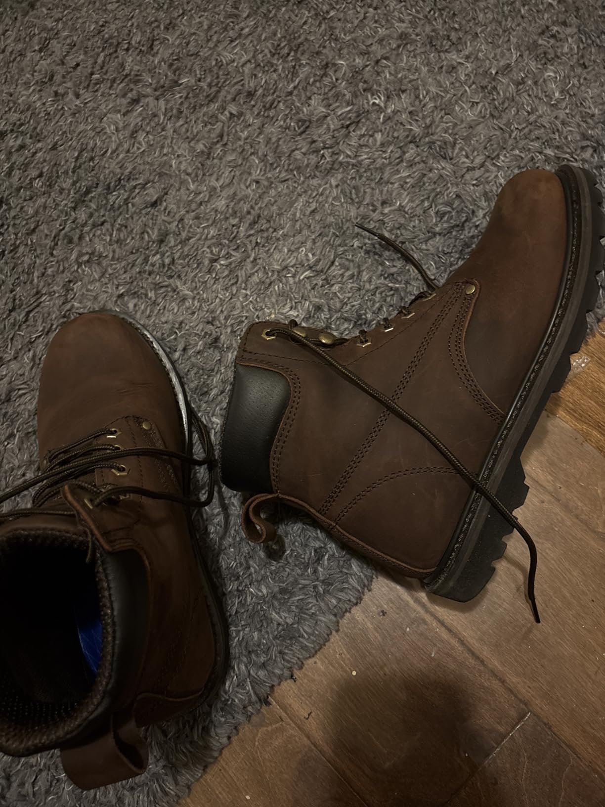 Work Boots for Men Soft Toe - 6inch Leather Boots for Construction Rubber Sole Working, 
