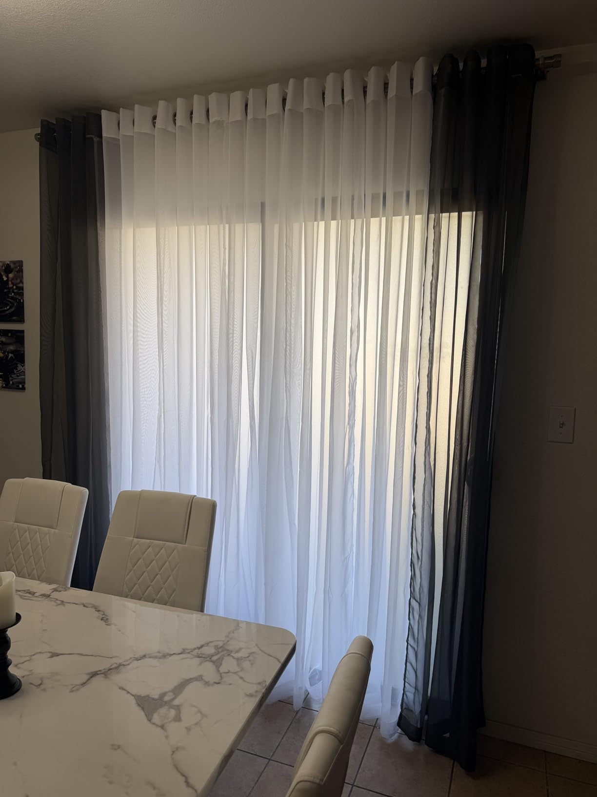 NICETOWN White Sheer Curtains 84 inches Long - Home Decoration Grommet Airy & Lightweight Elegant Window Treatments with Light Filtering for Bedroom/Living Room (2 Panels, W54 x L84) customer photo 2