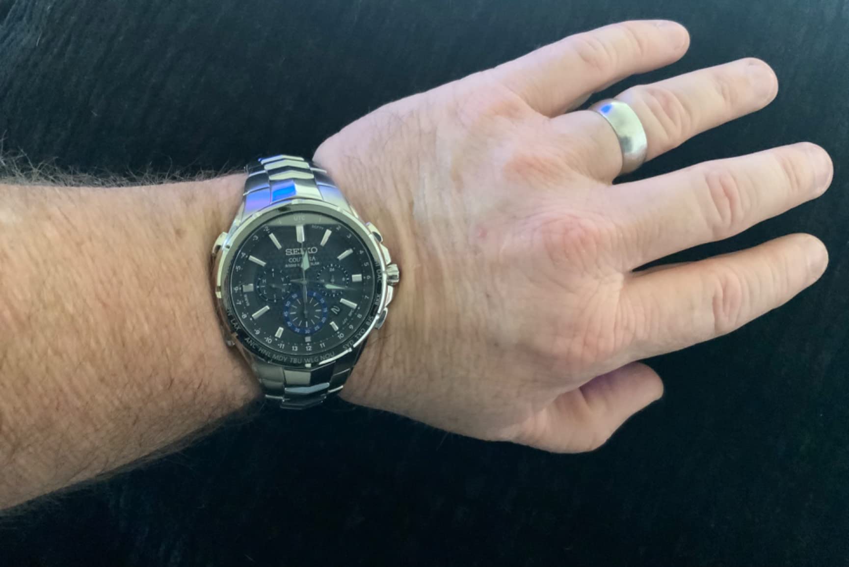 Seiko SSG010 Watch for Men - Coutura Collection - Radio Sync Solar Chronograph, Two-Tone Stainless Steel customer photo 1