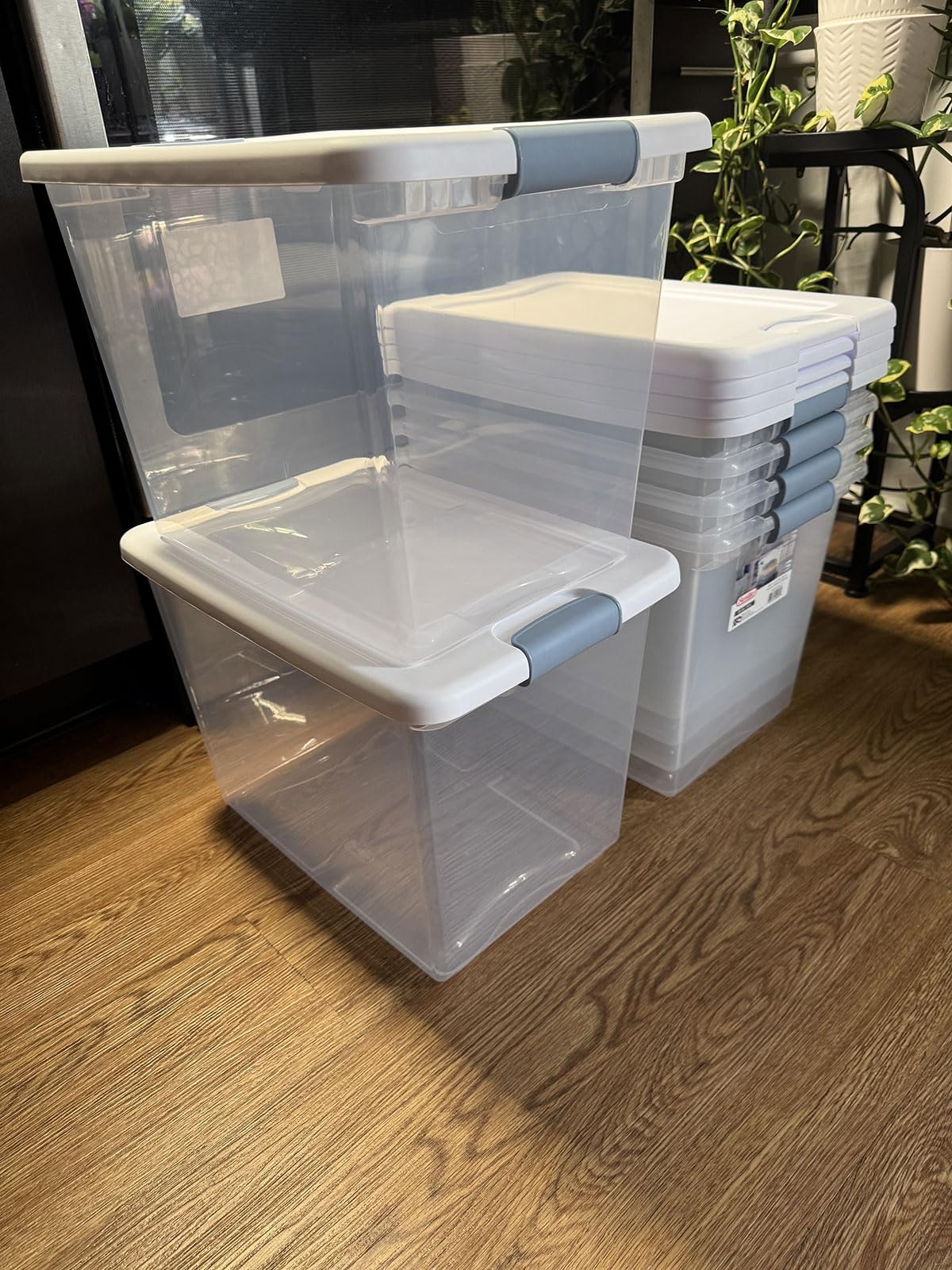 Sterilite 6-Pack Latching Box, Under Bed Storage Bins with Lids, Clear Plastic, 32 Quart - Heavy-Duty Organizing Containers for Closet, Bathroom, and Office customer photo 1