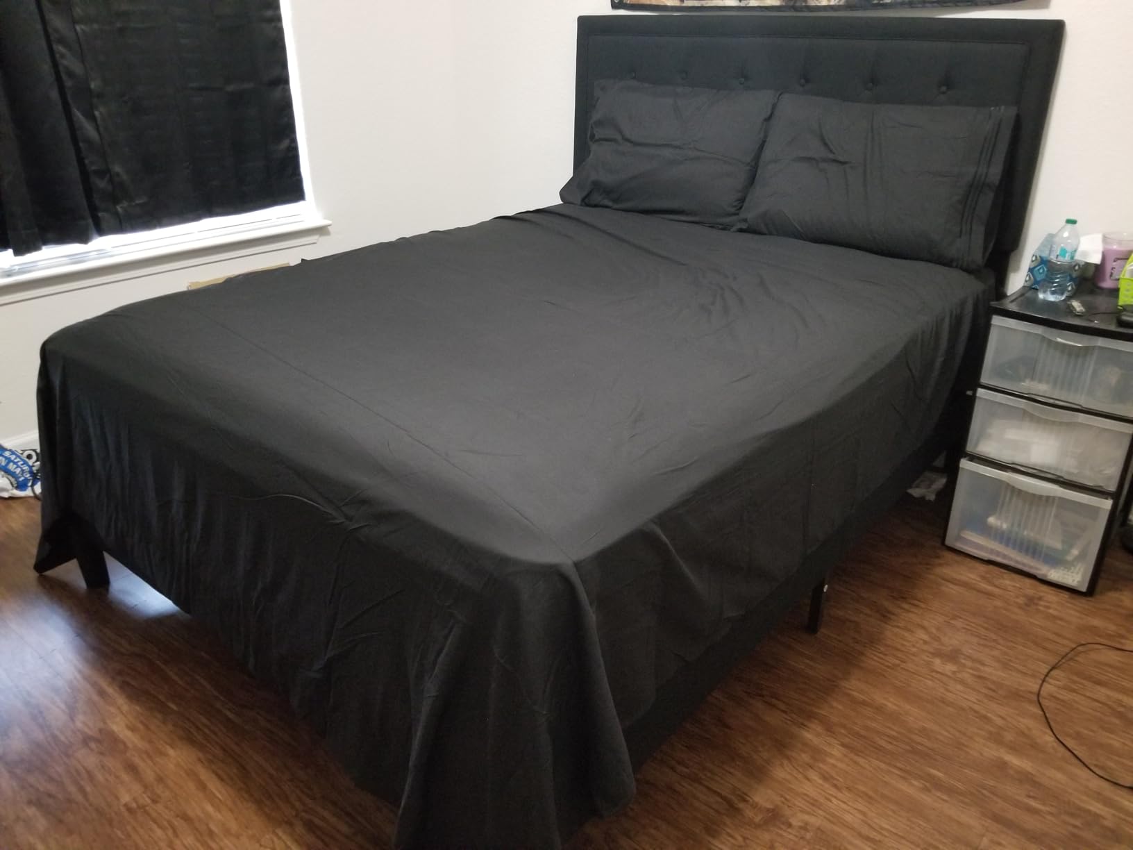 SONORO KATE Bed Sheet Set Super Soft Microfiber 1800 Series Luxury Egyptian Sheets 16-Inch Deep Pocket Wrinkle and Hypoallergenic-4 Piece (Queen Dark Grey) customer photo 2