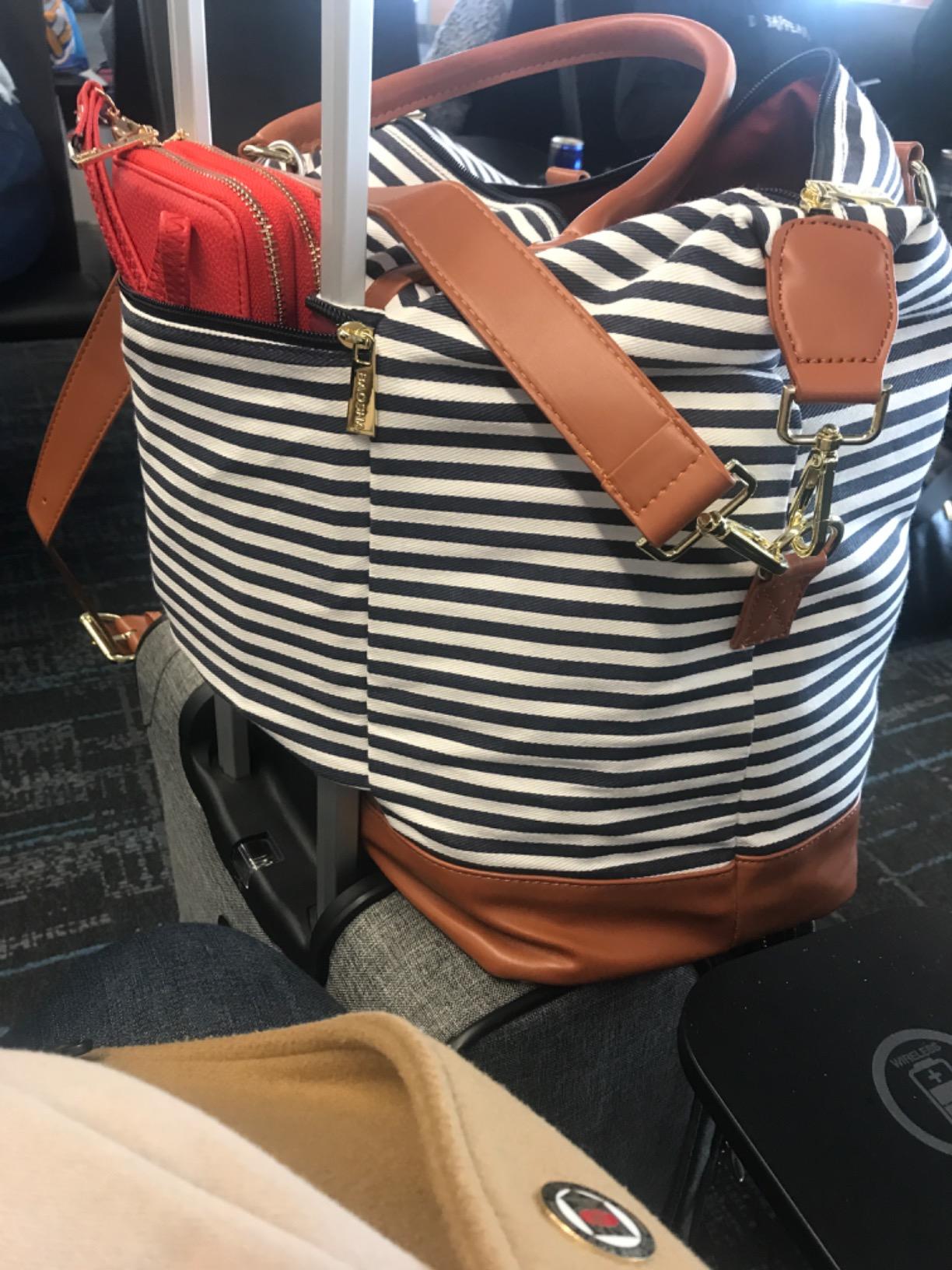 HB-28 Ladies Women Canvas Travel Weekender Bag Overnight Carry-on Duffel Tote Bag customer photo 1