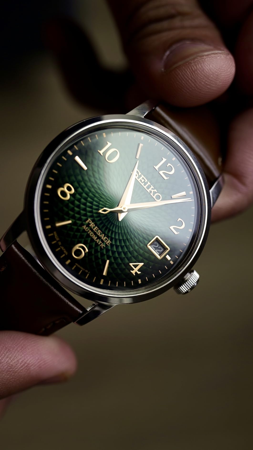 Seiko Automatic Watch for Men - Presage Cocktail Time - Patterned with Golden Numerals and Date Calendar, 50m Water-Resistant customer photo 2