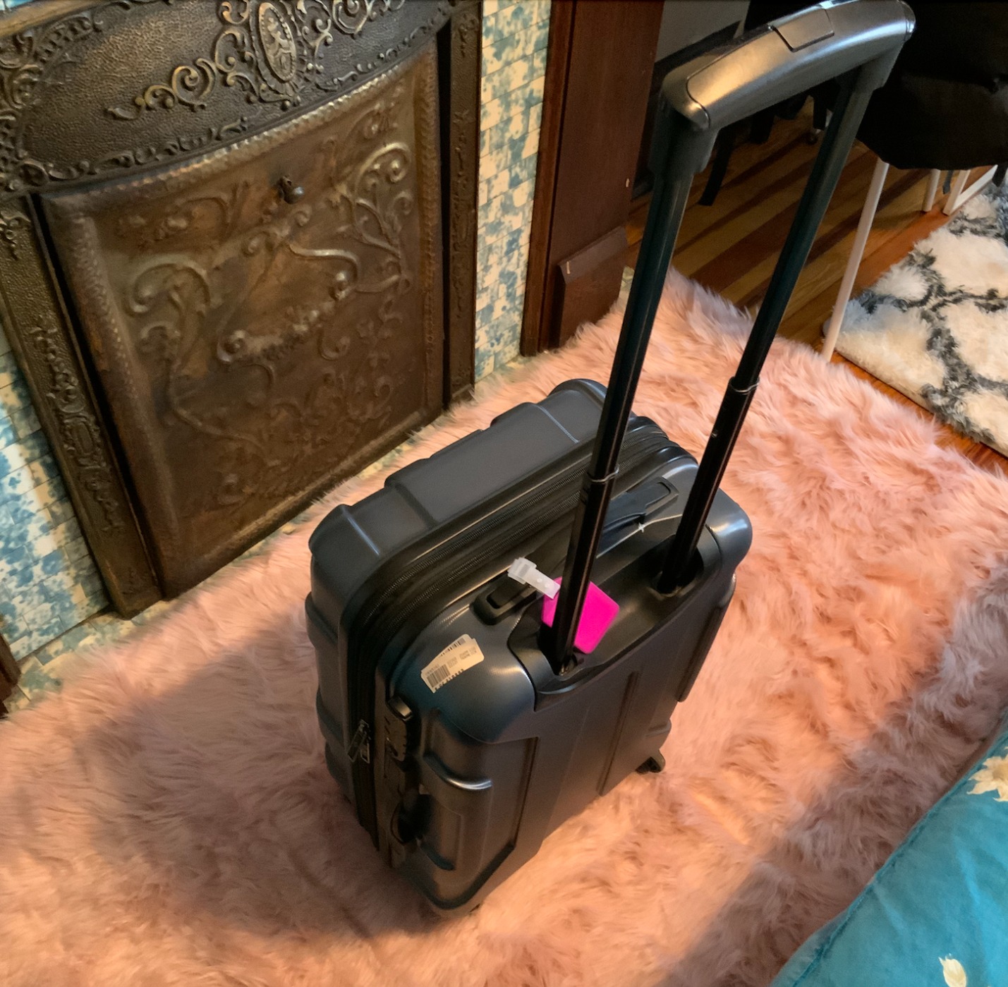 Samsonite Centric Hardside Expandable Luggage with Spinner Wheels, Blue Slate, Checked-Large 28-Inch customer photo 1
