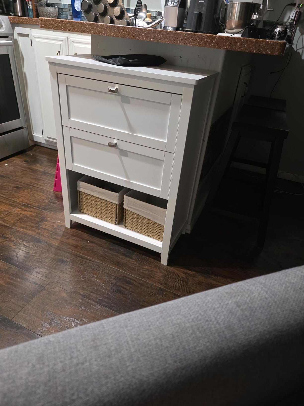 VASAGLE Bathroom Floor Cabinet, Bathroom Storage Cabinet, Freestanding, with Double Shutter Doors and Adjustable Shelf, for Living Room, Entryway, Kitchen, White customer photo 2