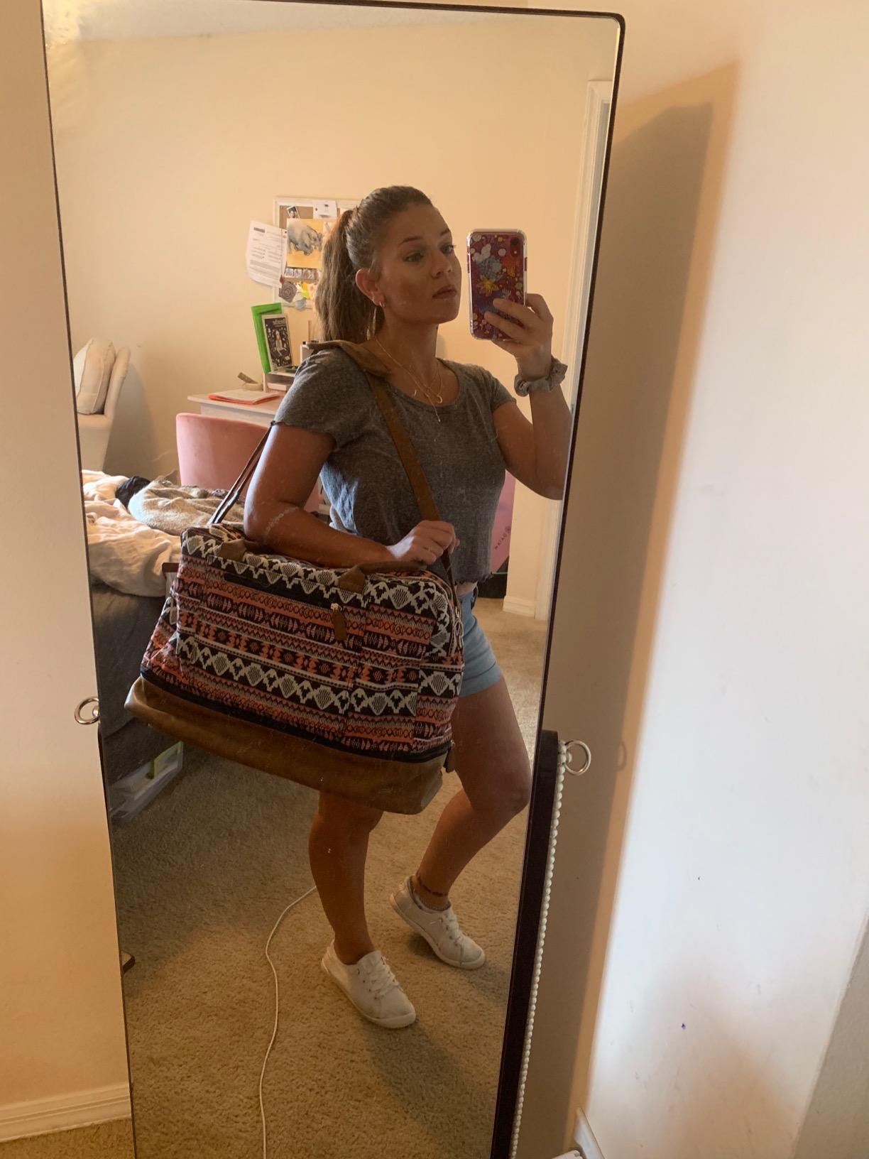 Canvas Weekender Bag, Overnight Travel Carry On Duffel Tote with Shoe Pouch (Grey) customer photo 1