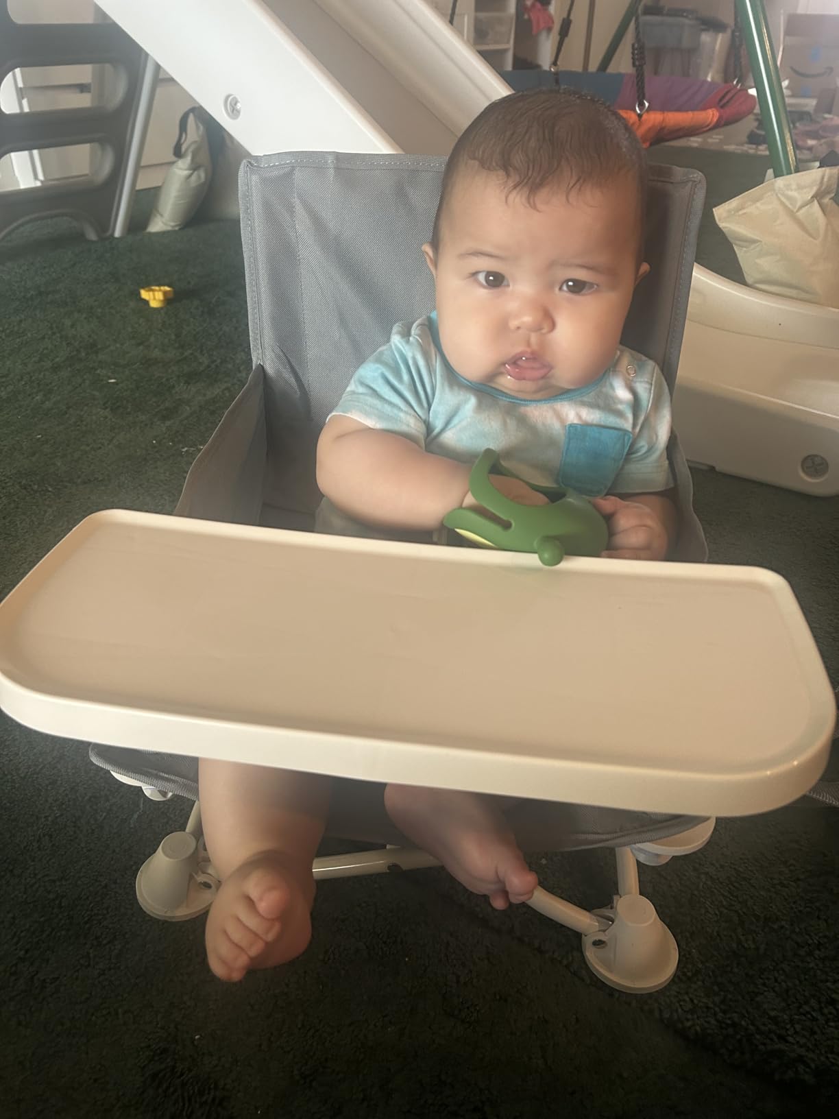 Hiccapop OmniBoost Travel Booster Seat with Tray for Baby | Folding Portable Tip-Free Design Straps to Kitchen Chairs customer photo 2