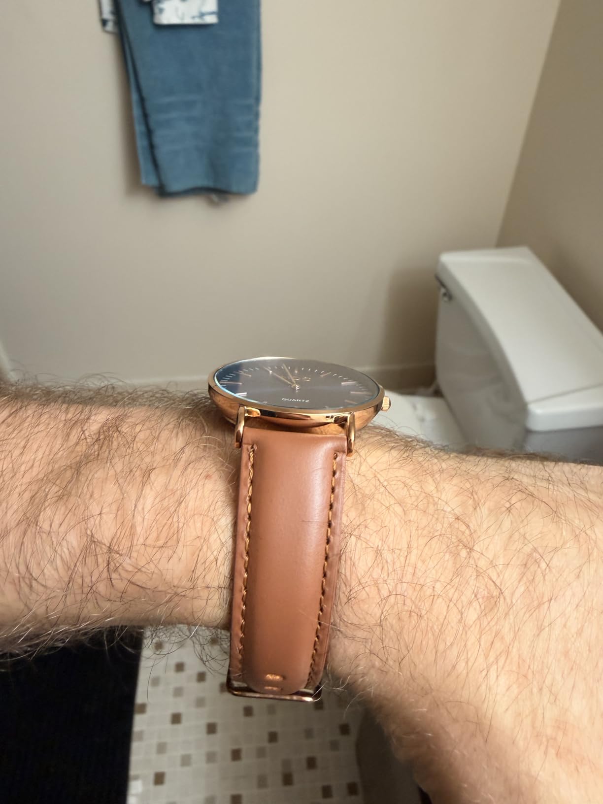 Infantry MDC Mens Minimalist Watch - 6.5mm Ultra Thin Business Casual Wrist Watches for Men, Big Face Analog Quartz Watch with Brown Leather Band customer photo 1