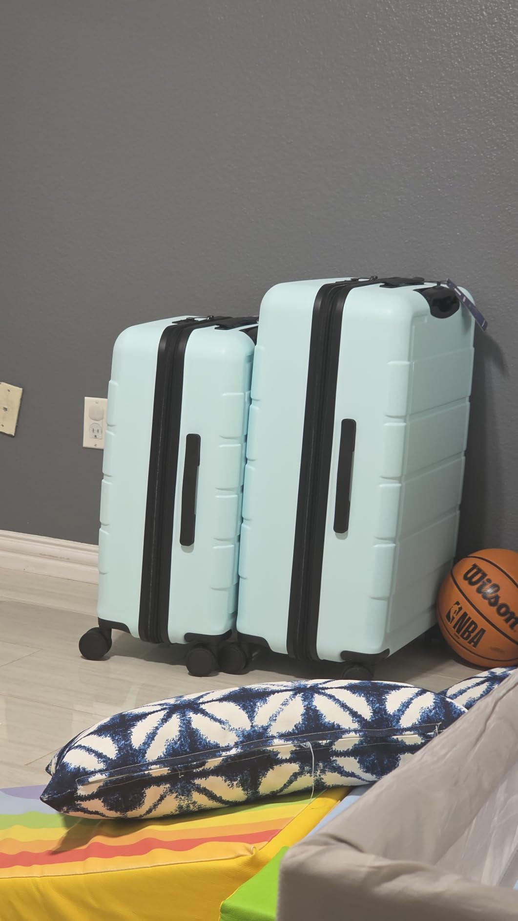 SHOWKOO Luggage Sets 3 Piece Expandable, Upgrade 100% PC Durable Hardshell Suitcase with Wheels TSA Lock Deep Blue customer photo 1