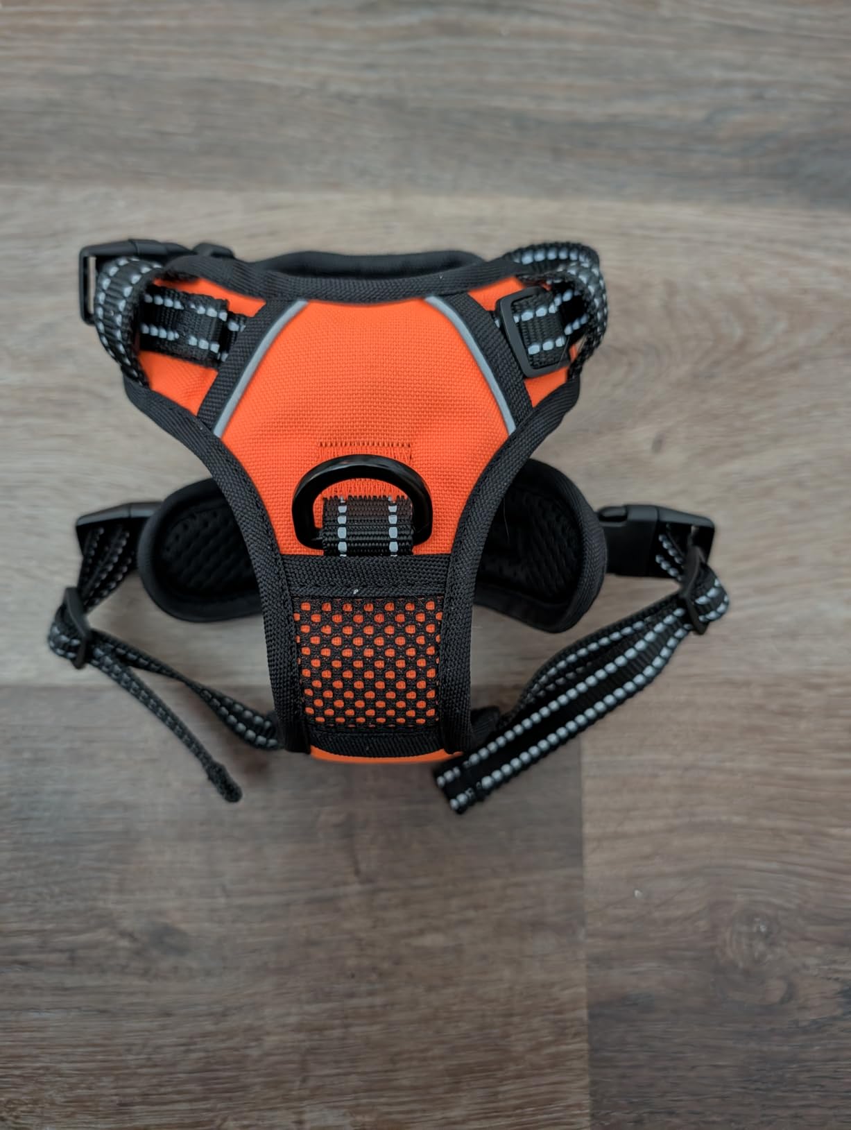 PHOEPET No Pull Dog Harness Medium Reflective Front Clip Vest with Handle, Adjustable 2 Metal Rings 3 Buckles, Easy to Put on & Take Off (M, Orange) customer photo 2
