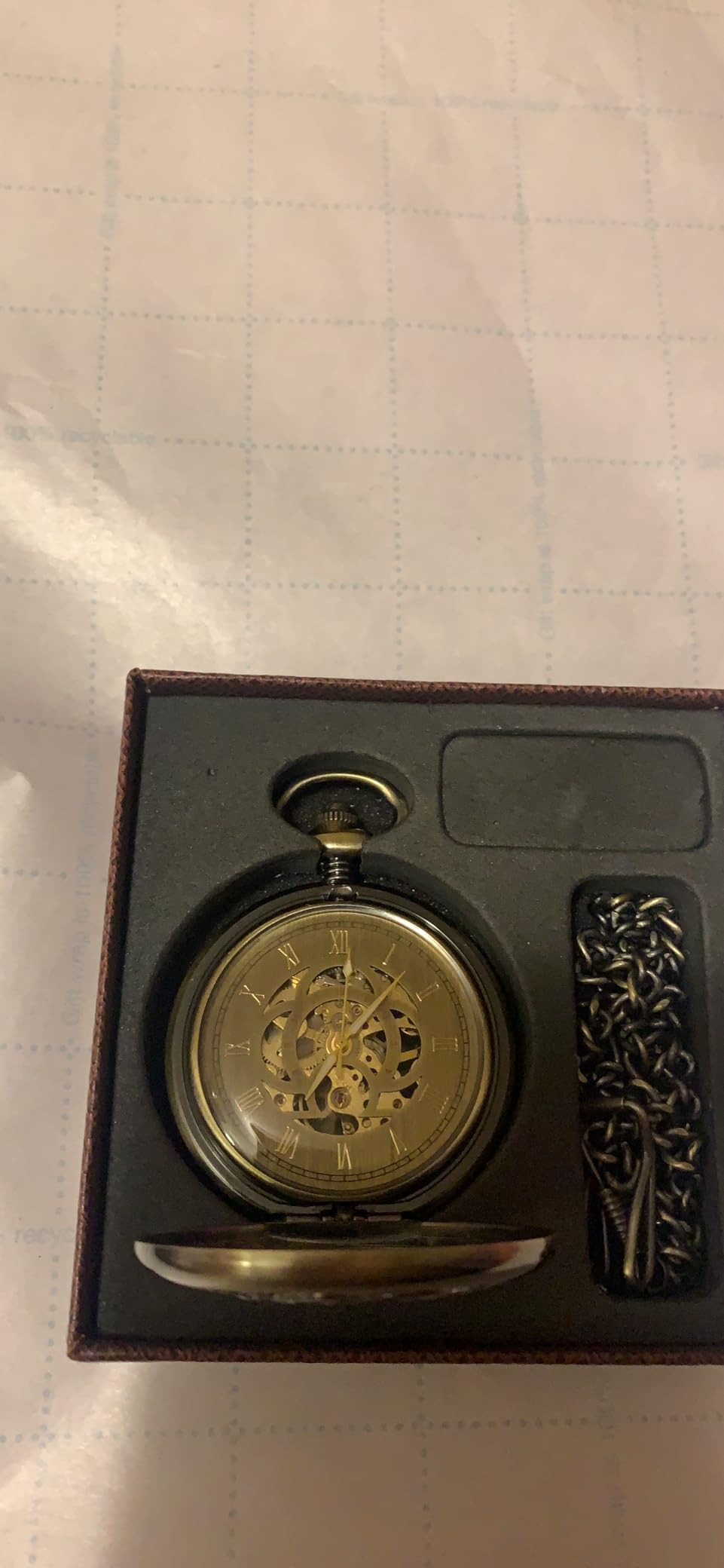 ManChDa Antique Mechanical Pocket Watches for Men Lucky Dragon Phoenix Pocket Watch with Chain Skeleton Dial Roman Numerals Gifts for Fathers Day customer photo 1