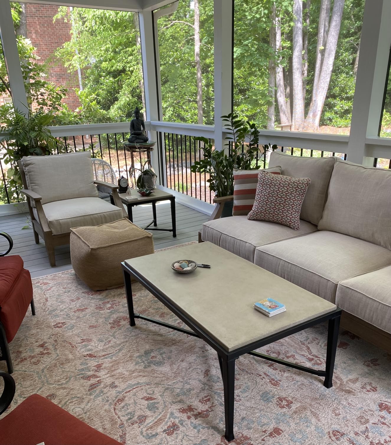Signature Design by Ashley Clare View Outdoor Lounge Chair, All-weather Foam Cushion, Protective Finish, Eucalyptus Wood, 30 W x 35 D x 32 H, Beige customer photo 2