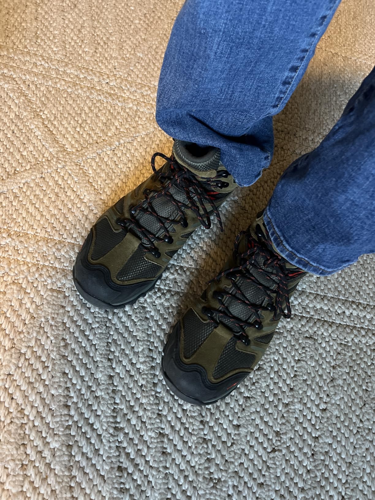 NORTIV 8 Men's Ankle High Waterproof Hiking Boots Lightweight Trekking Trails customer photo 2