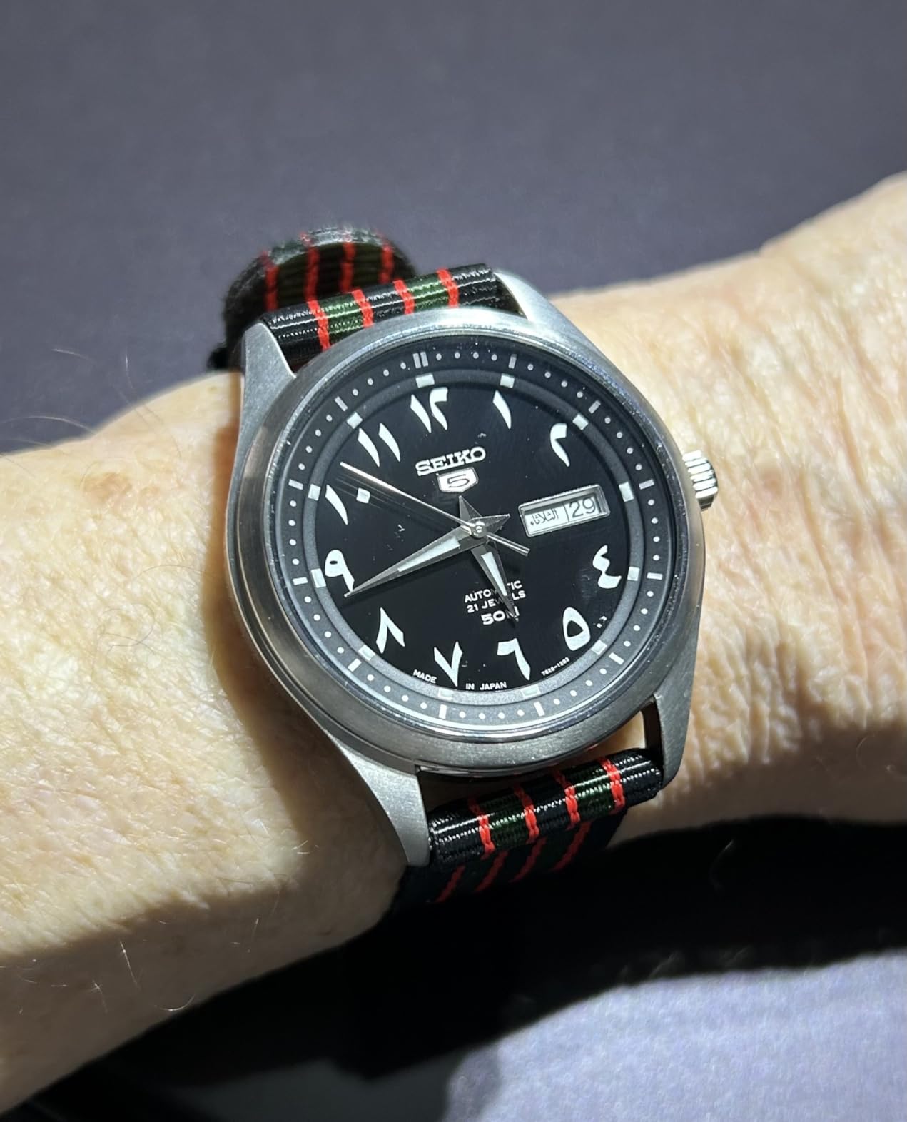 Seiko 5 Automatic Black Eastern Arabic Dial Men's Watch SNKP21J1 customer photo 2