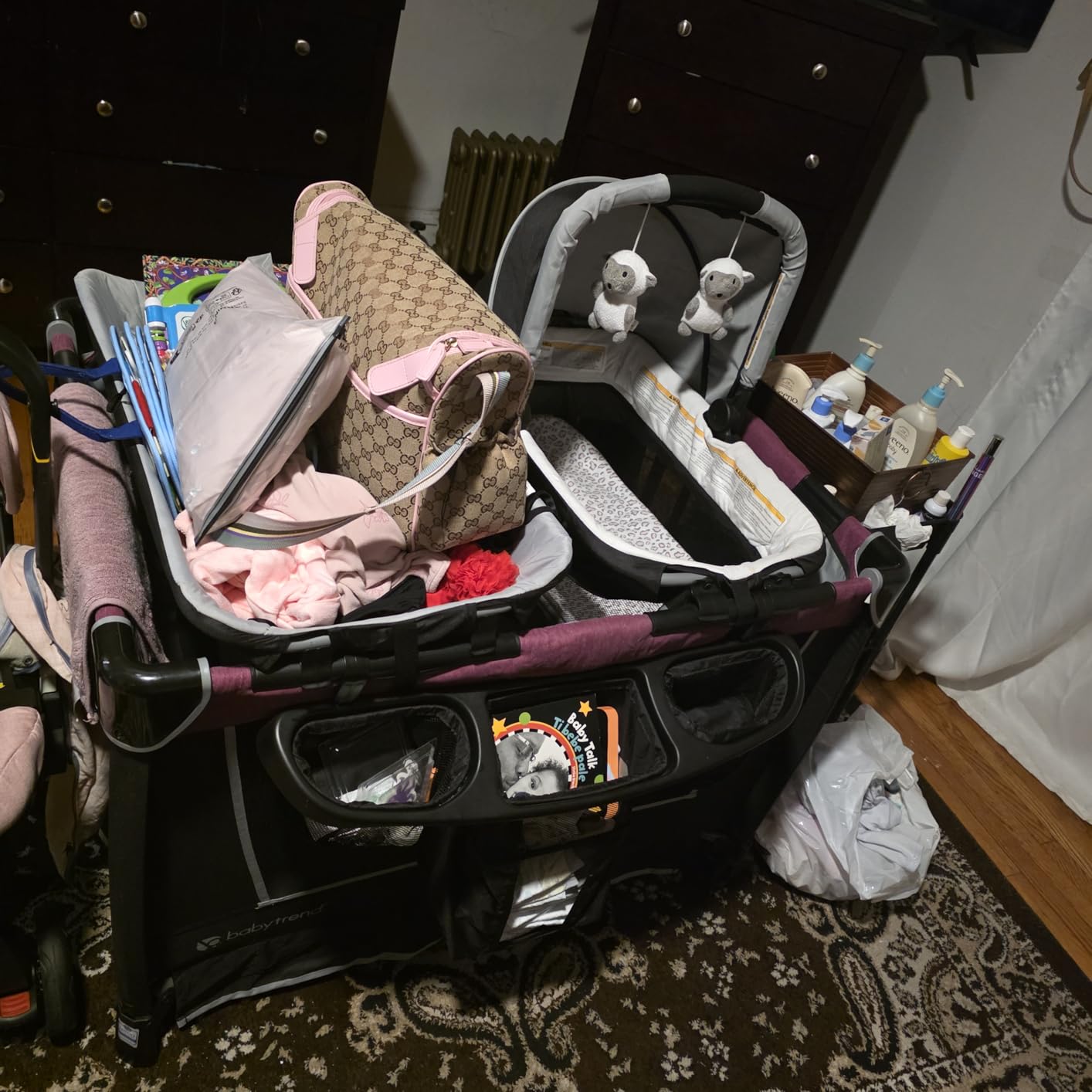 Baby Trend Retreat Nursery Center, Portable Playard with Bassinet, Changing Table, and Storage - Foldable Travel Play Crib, Robin customer photo 1