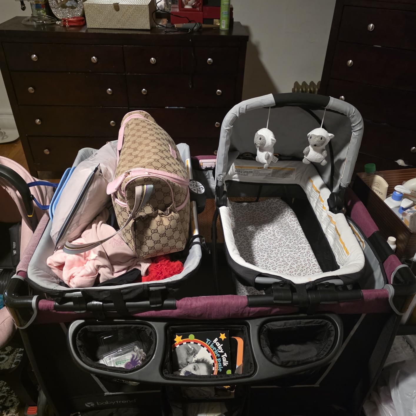 Baby Trend Retreat Nursery Center, Portable Playard with Bassinet, Changing Table, and Storage - Foldable Travel Play Crib, Robin customer photo 2