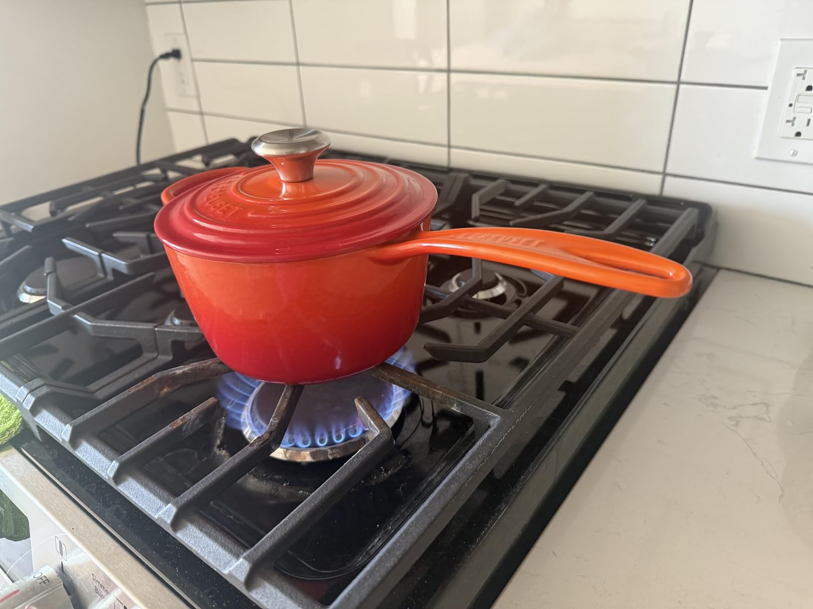 Le Creuset Enameled Cast Iron Signature Saucepan, 1.75 qt., Marseille customer photo 2