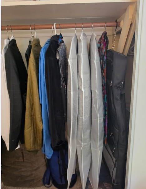 Simple Houseware 60-Inch Clear Garment Bags with Zipper for Suits, Dresses, Costumes, Uniforms - 6 Pack customer photo 2