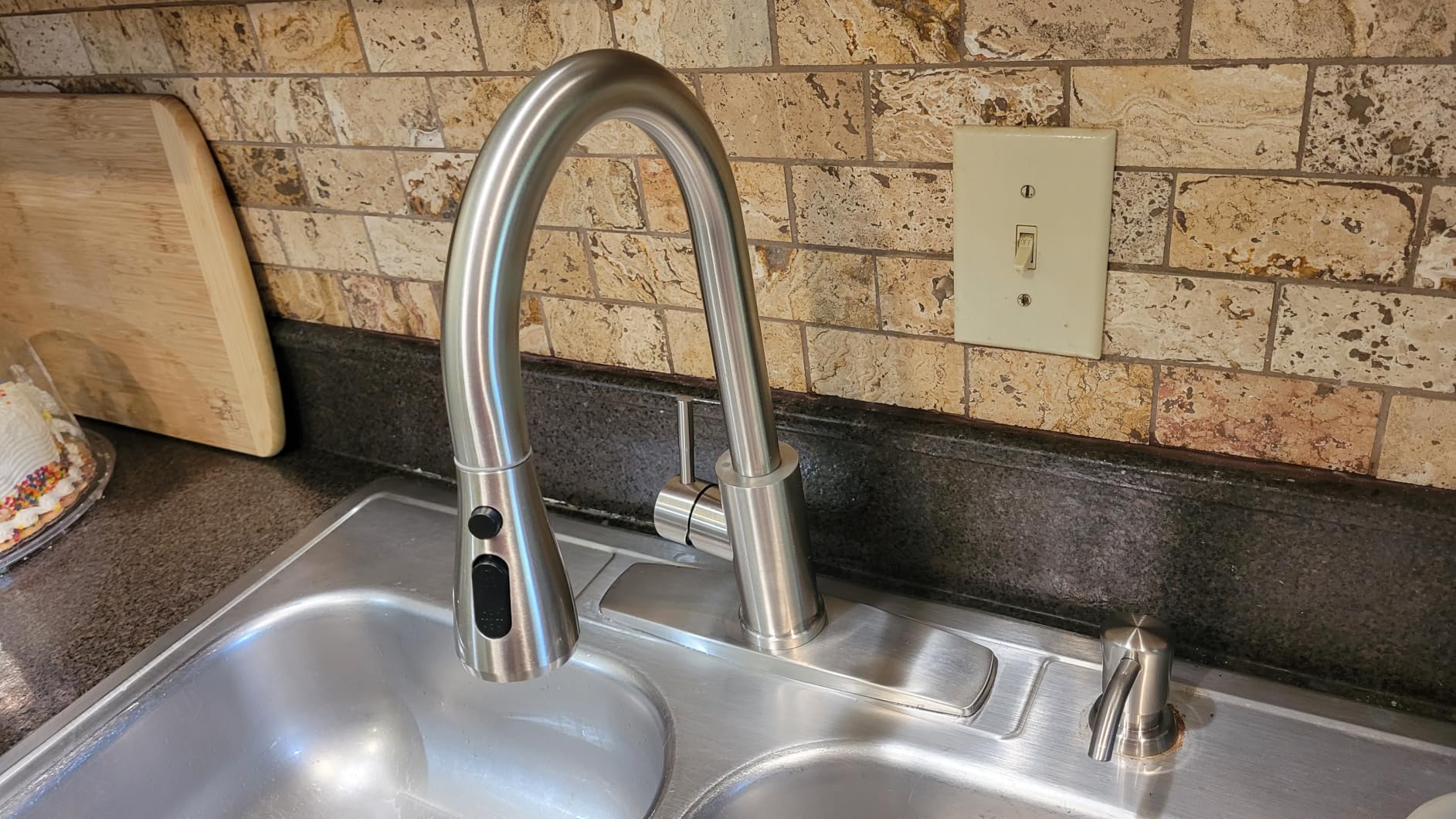 FORIOUS Kitchen Faucets with Pull Down Sprayer, Brushed Nickel, High Arc Single Handle Classic Stainless Steel Sink Faucet 1 or 3 Hole customer photo 2