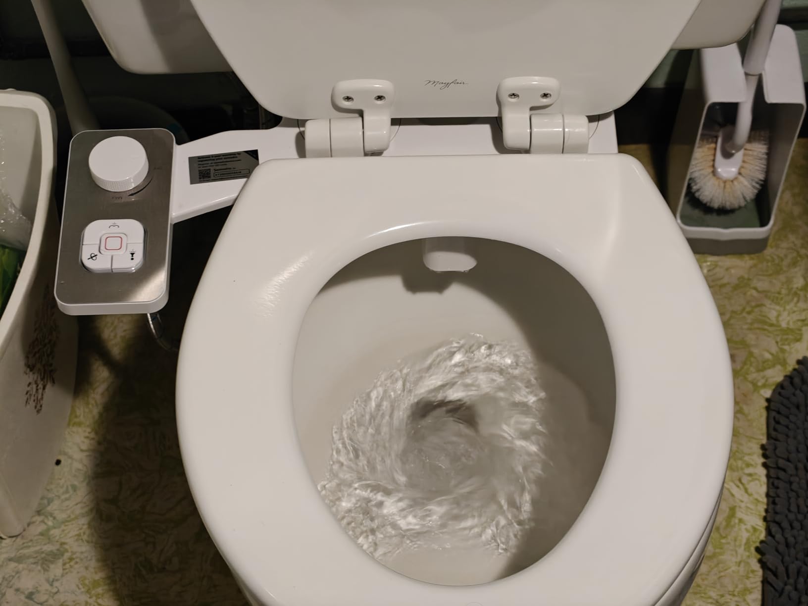 SAMODRA Bidet Attachment, Non-Electric Cold Water Bidet Toilet Seat Attachment with Pressure Controls, Retractable Self-Cleaning Dual Nozzles for Frontal & Rear Wash - Black customer photo 1