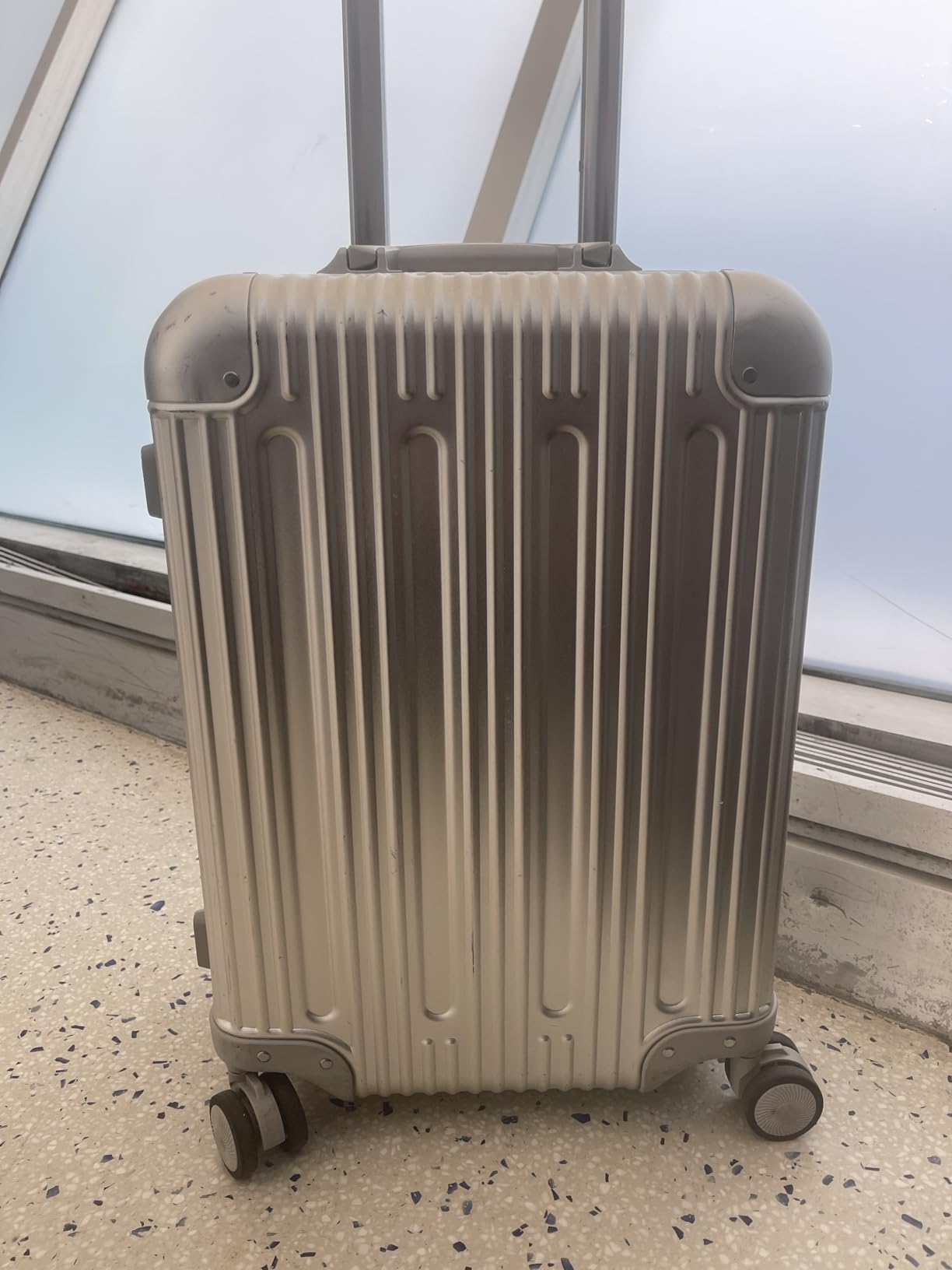 TRAVELKING All Aluminum Luggage Zipperless Hard Shell Suitcase with TSA Lock Spinner Wheels Lightweight Metal Alloy Suitcases (Silver, 24 inch) customer photo 1