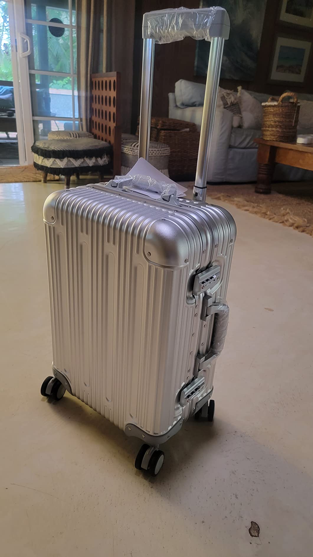 TRAVELKING All Aluminum Luggage Zipperless Hard Shell Suitcase with TSA Lock Spinner Wheels Lightweight Metal Alloy Suitcases (Silver, 24 inch) customer photo 2
